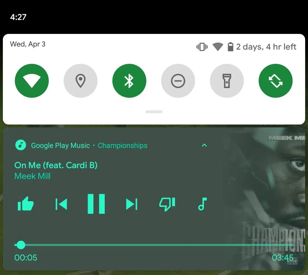 Media player interface showing music track "On Me (Feat. Ceni B)" with playback controls.