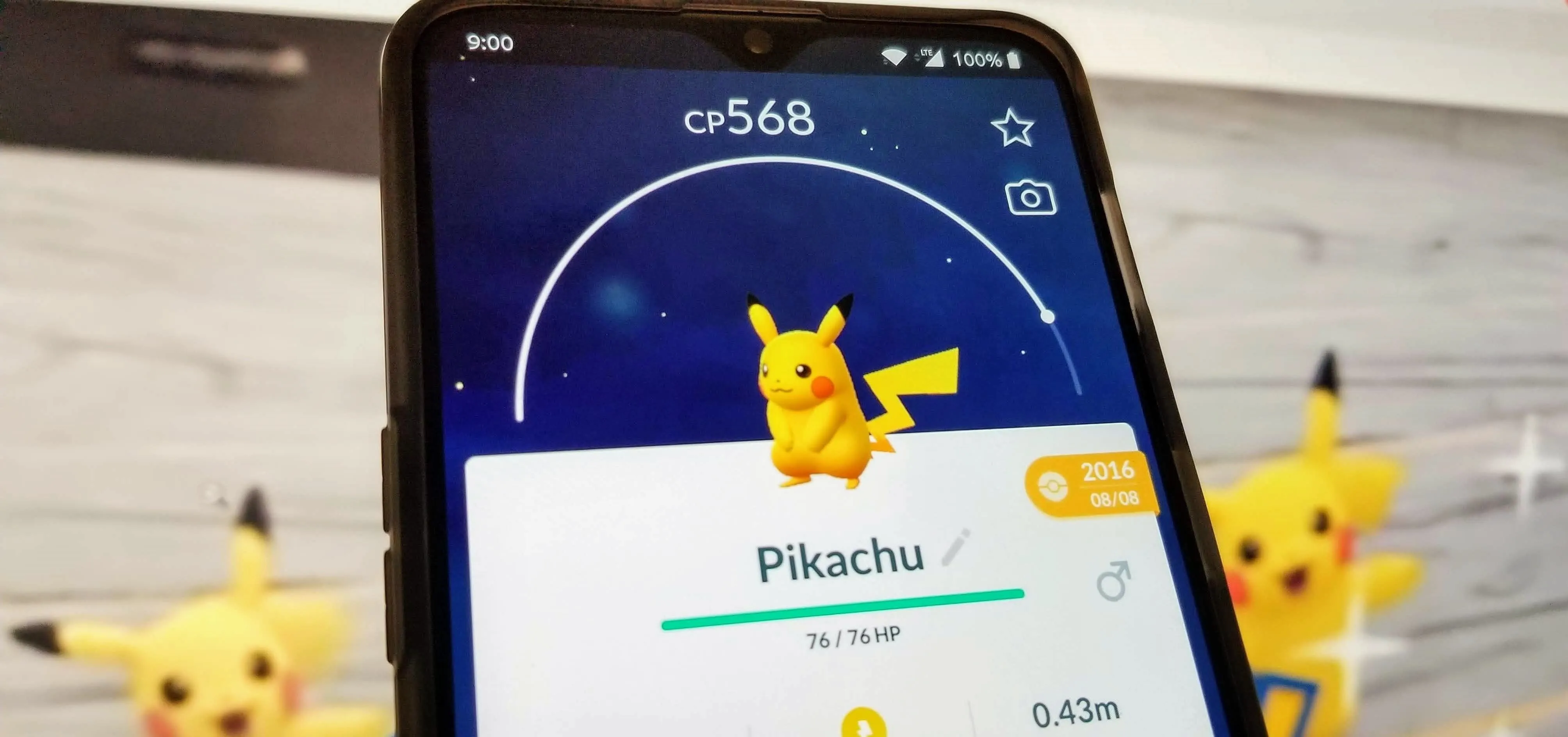 Pikachu character profile in a mobile game.