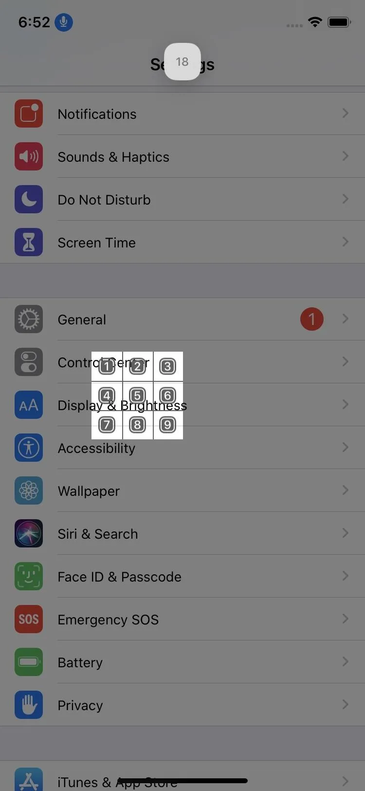 Screenshot of a mobile app interface displaying various application icons and settings options.