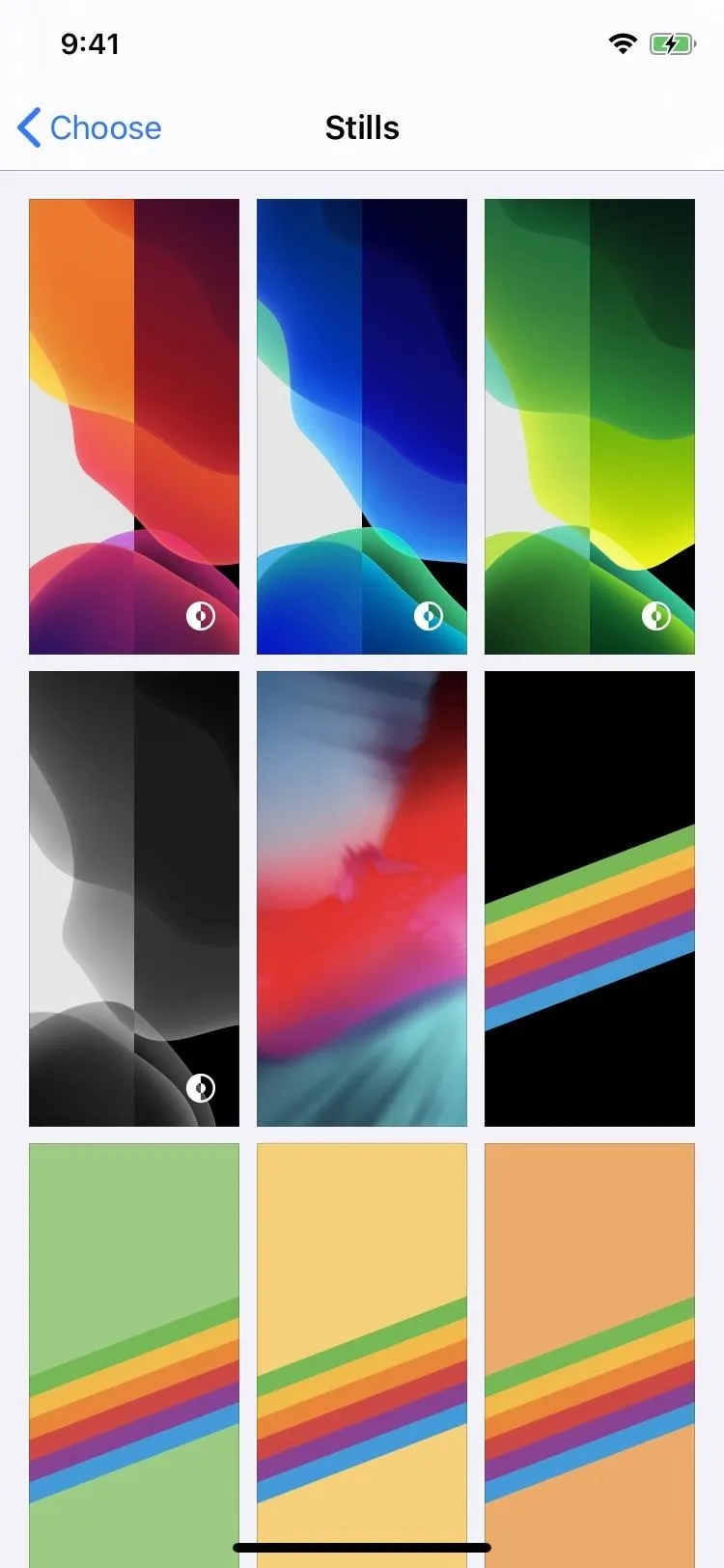 Colorful abstract patterns in a grid layout.