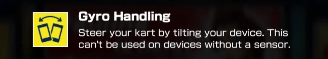 Gyro Handling instructions for steering a kart.