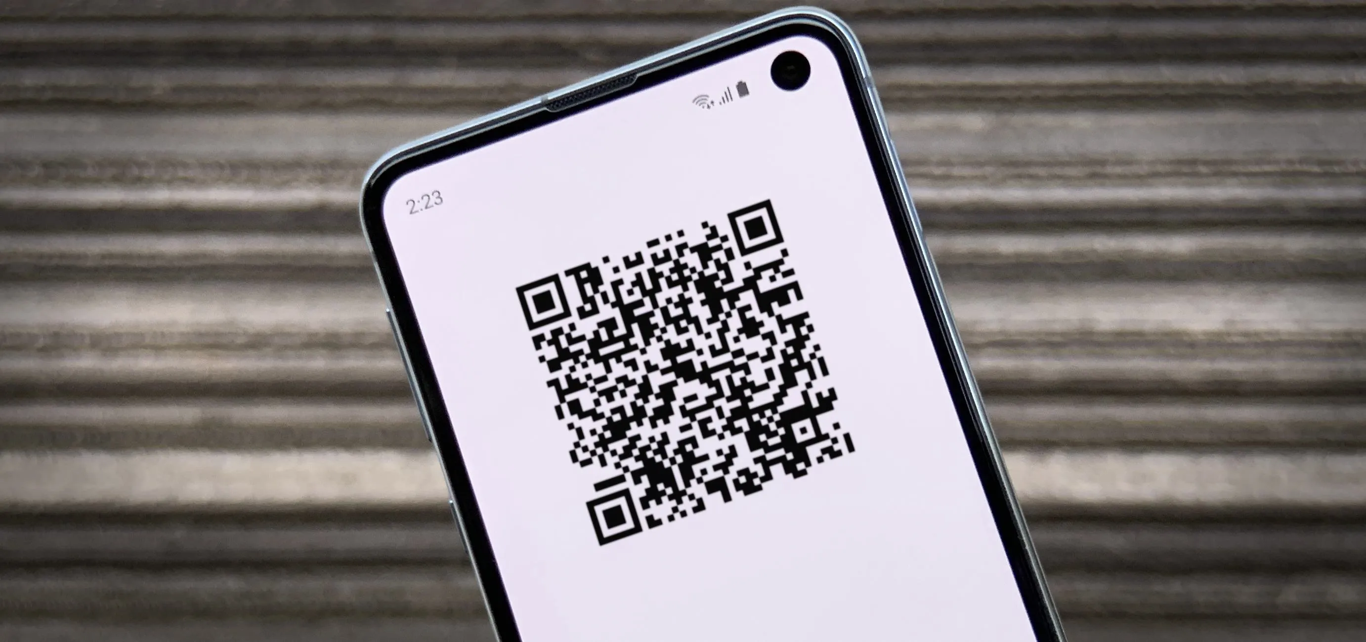 QR code displayed on a smartphone screen.