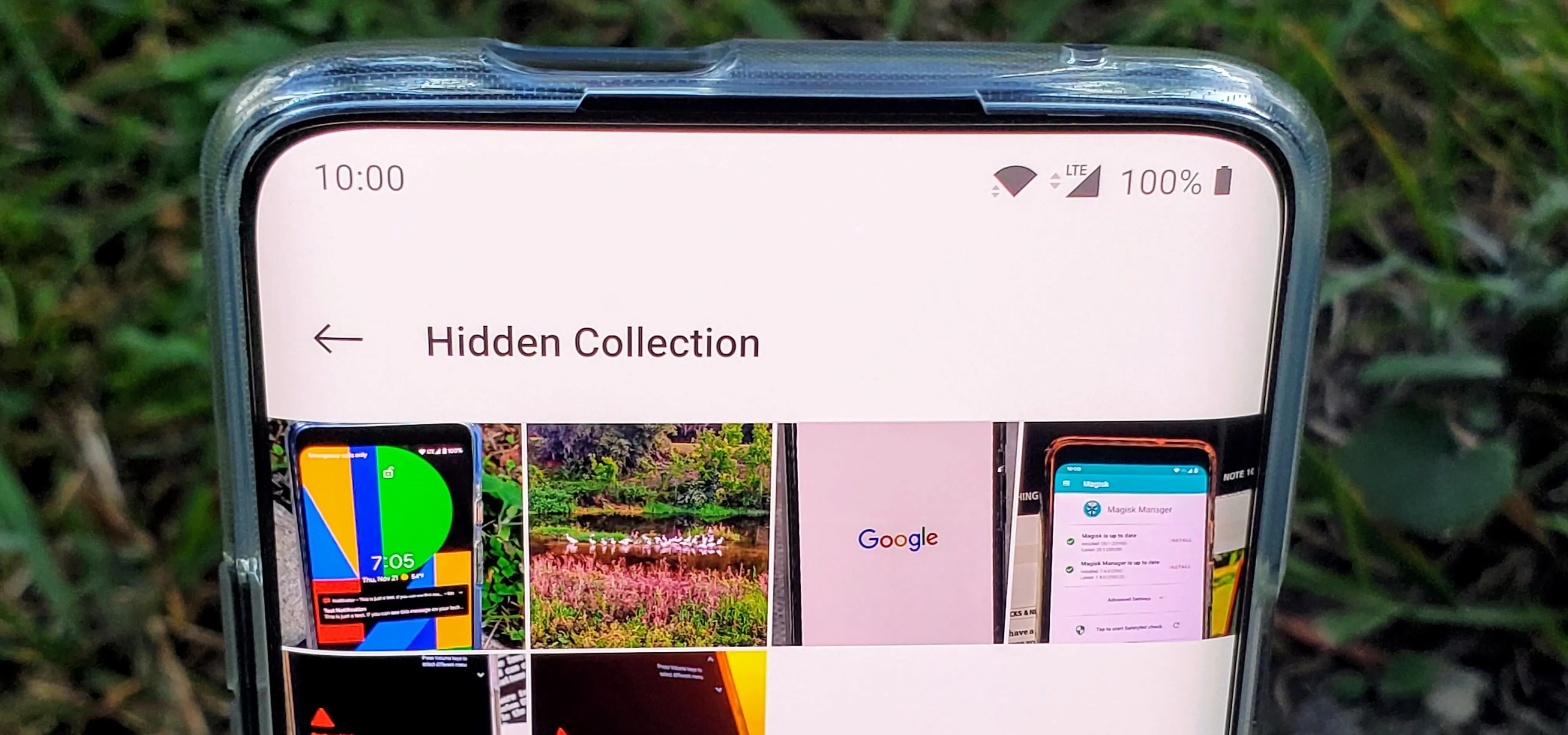 Hidden collection of images displayed on a smartphone screen.