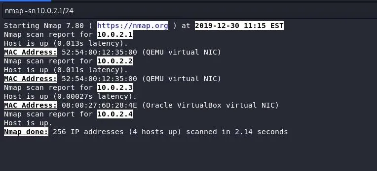 WAMP scan report showing network addresses and latency details.