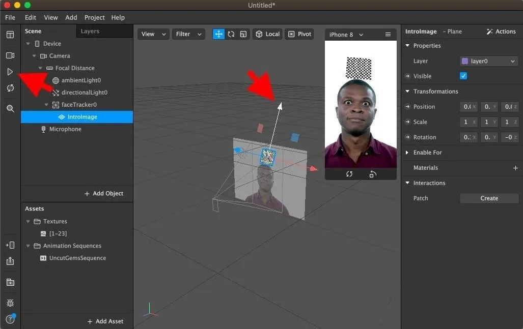 3D modeling software interface displaying a user's profile photo and editing options.