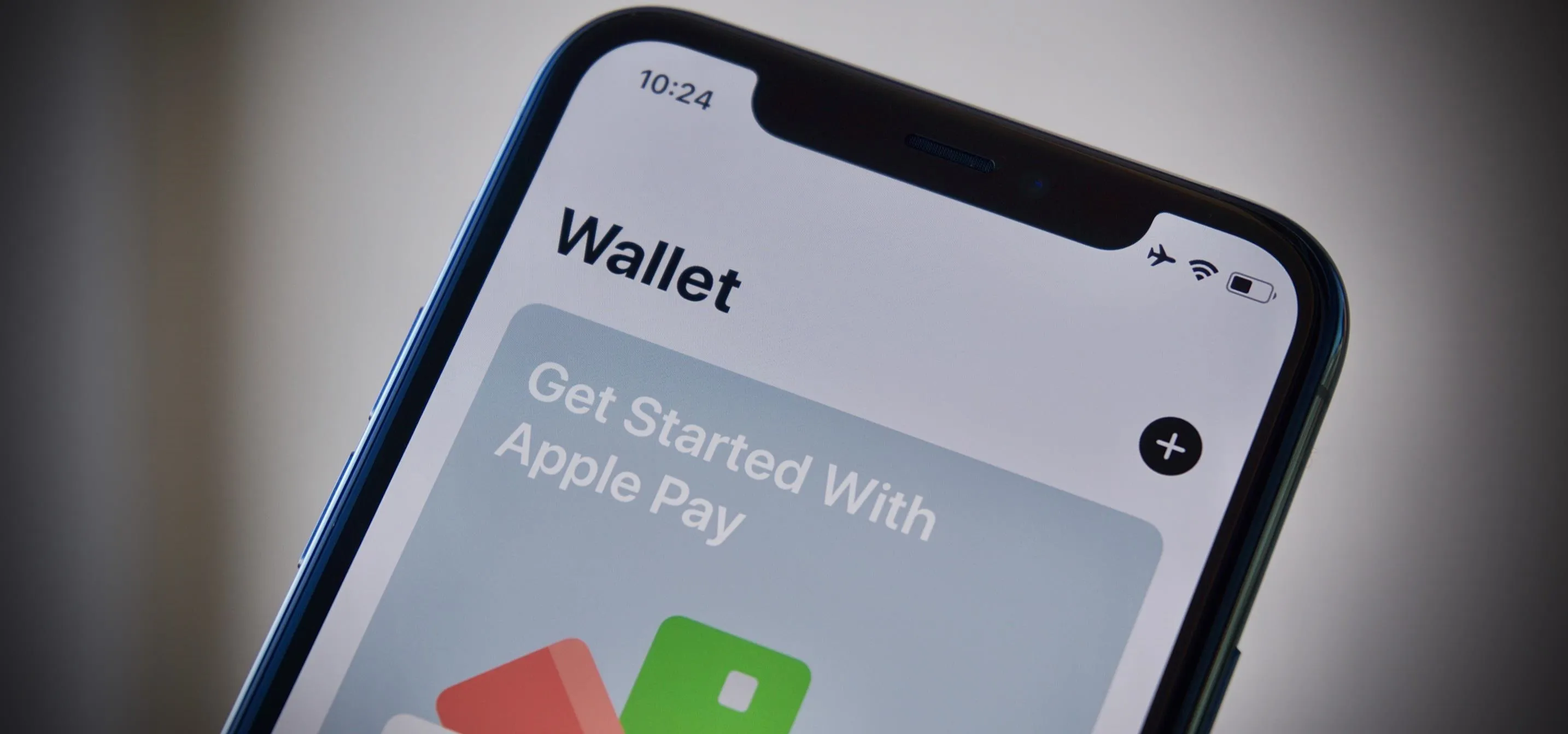 Apple Wallet app interface with a prompt to get started with Apple Pay.