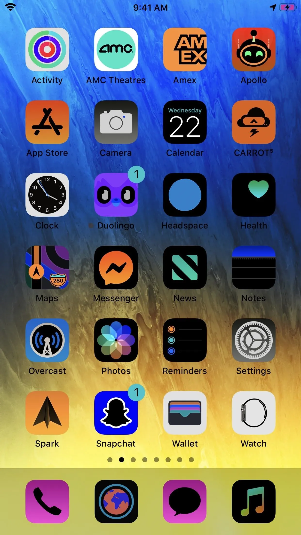 Screenshot of a mobile device home screen displaying various app icons.