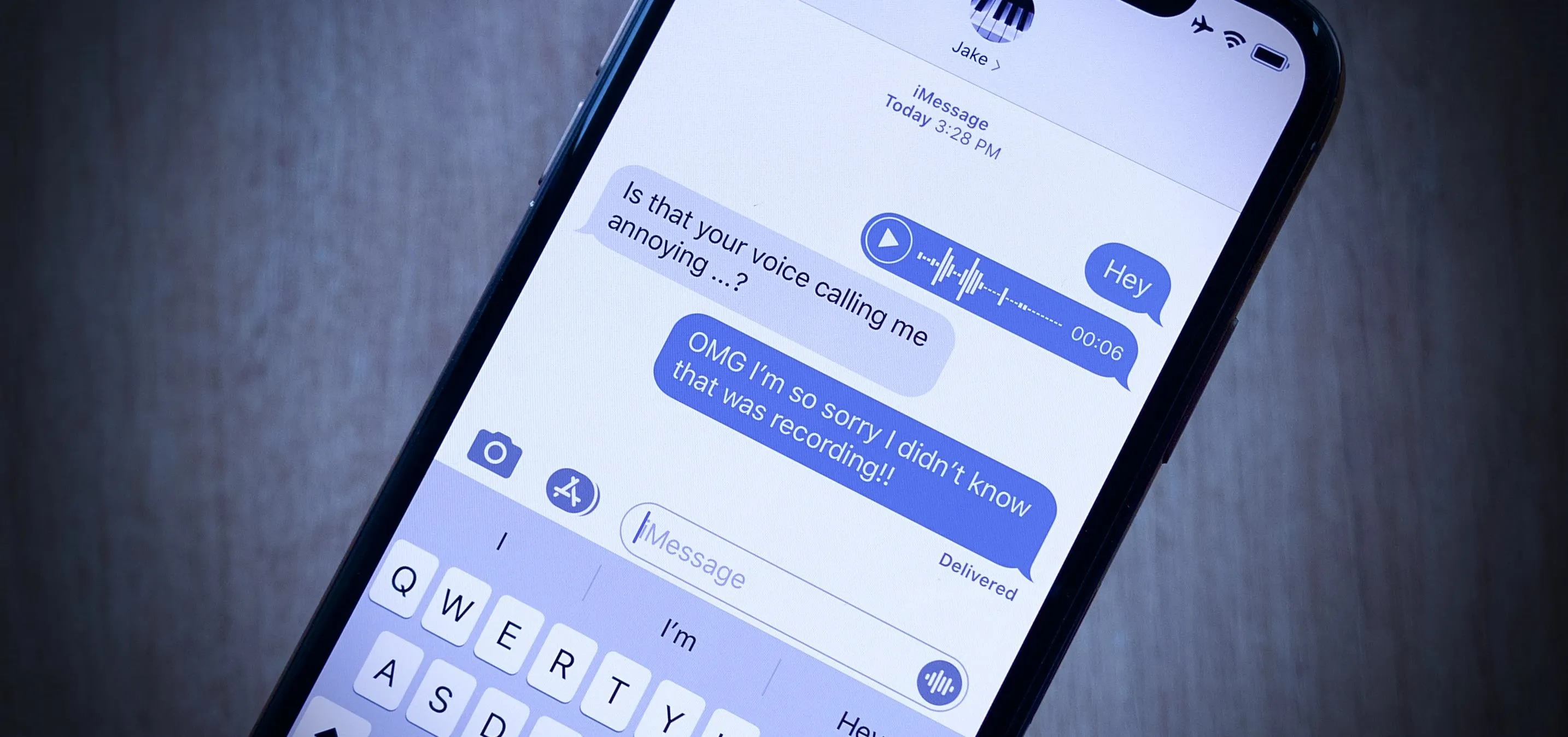 Text conversation displayed on a smartphone screen.