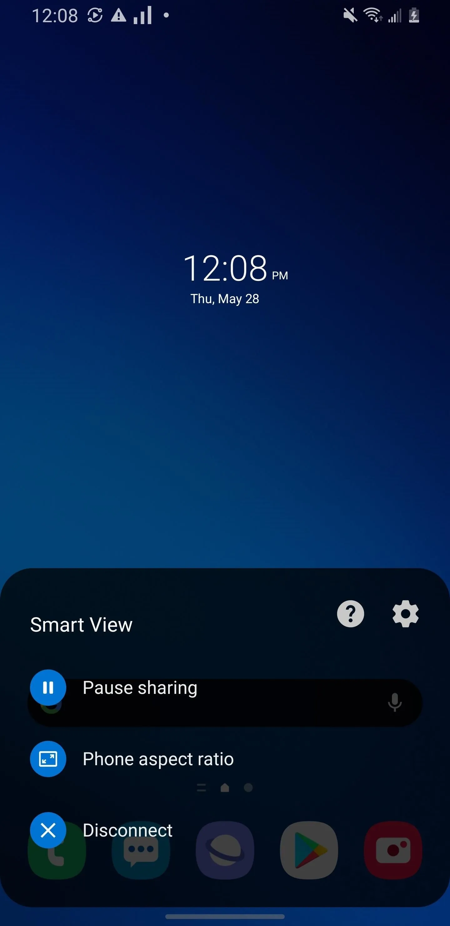 Smartphone screen displaying the time and menu options.