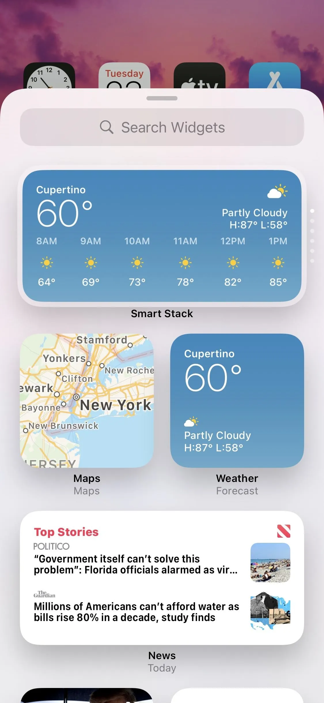 Weather forecast and map for New York City.