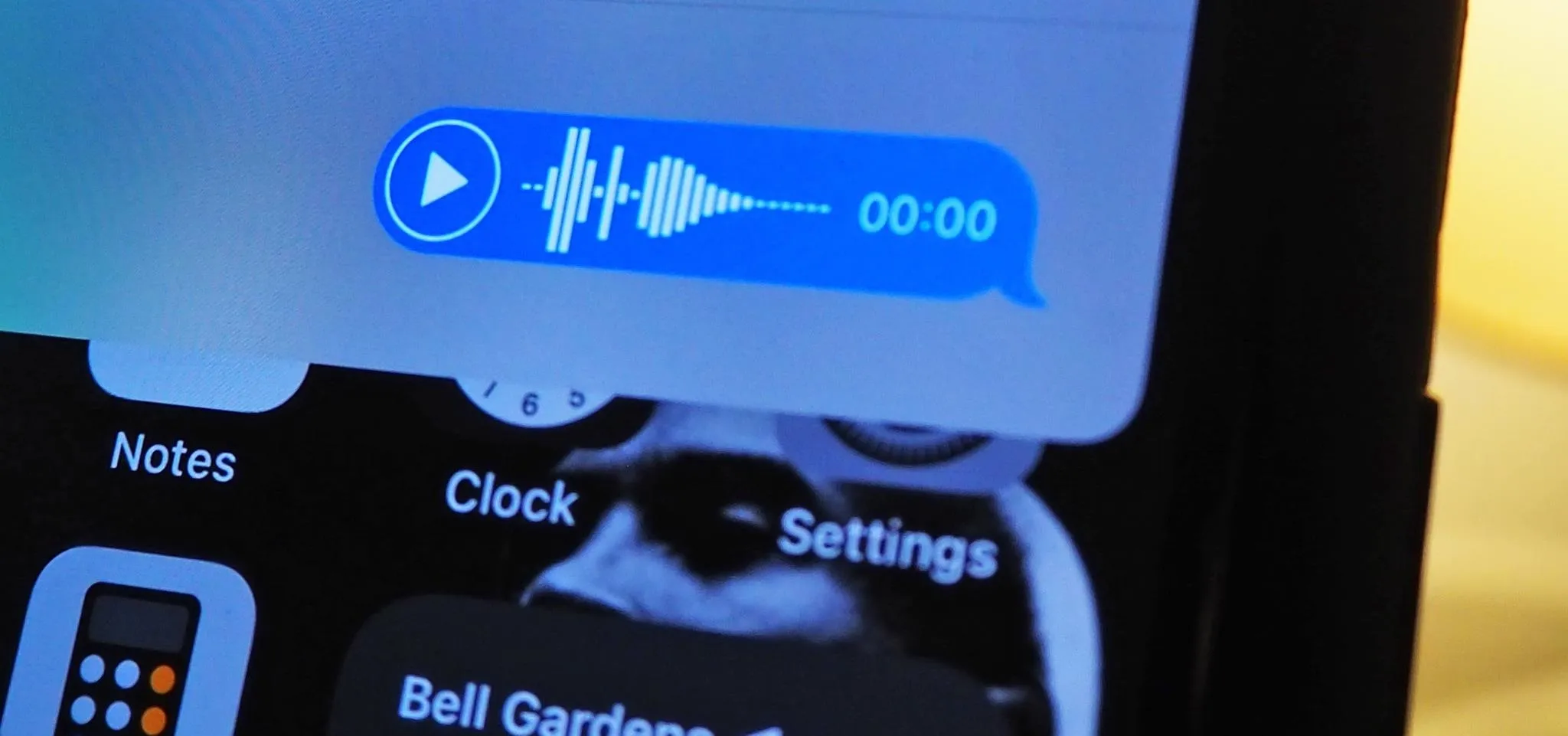 Voice message interface on a mobile device.