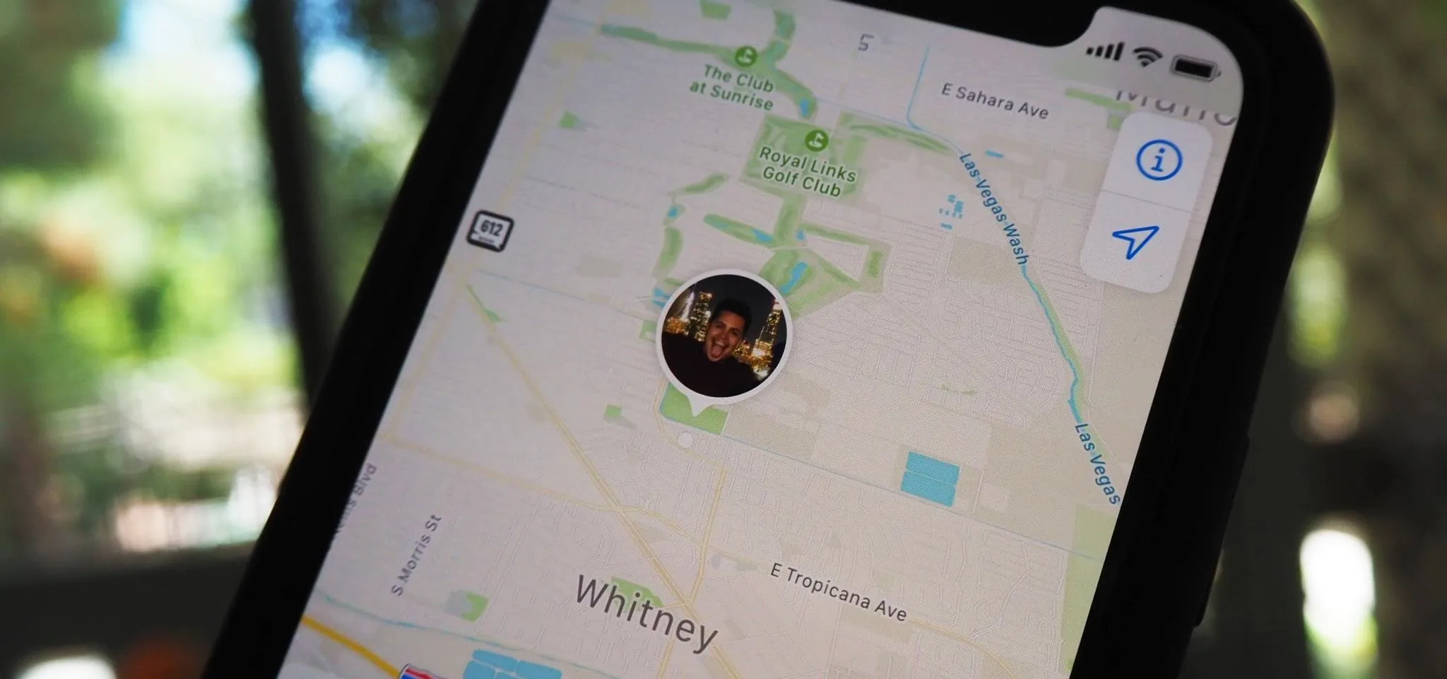 Map interface displayed on a smartphone.