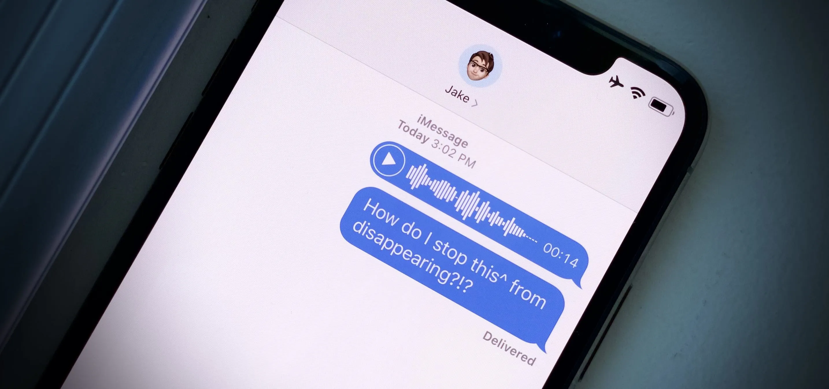 Text message conversation on a smartphone screen.