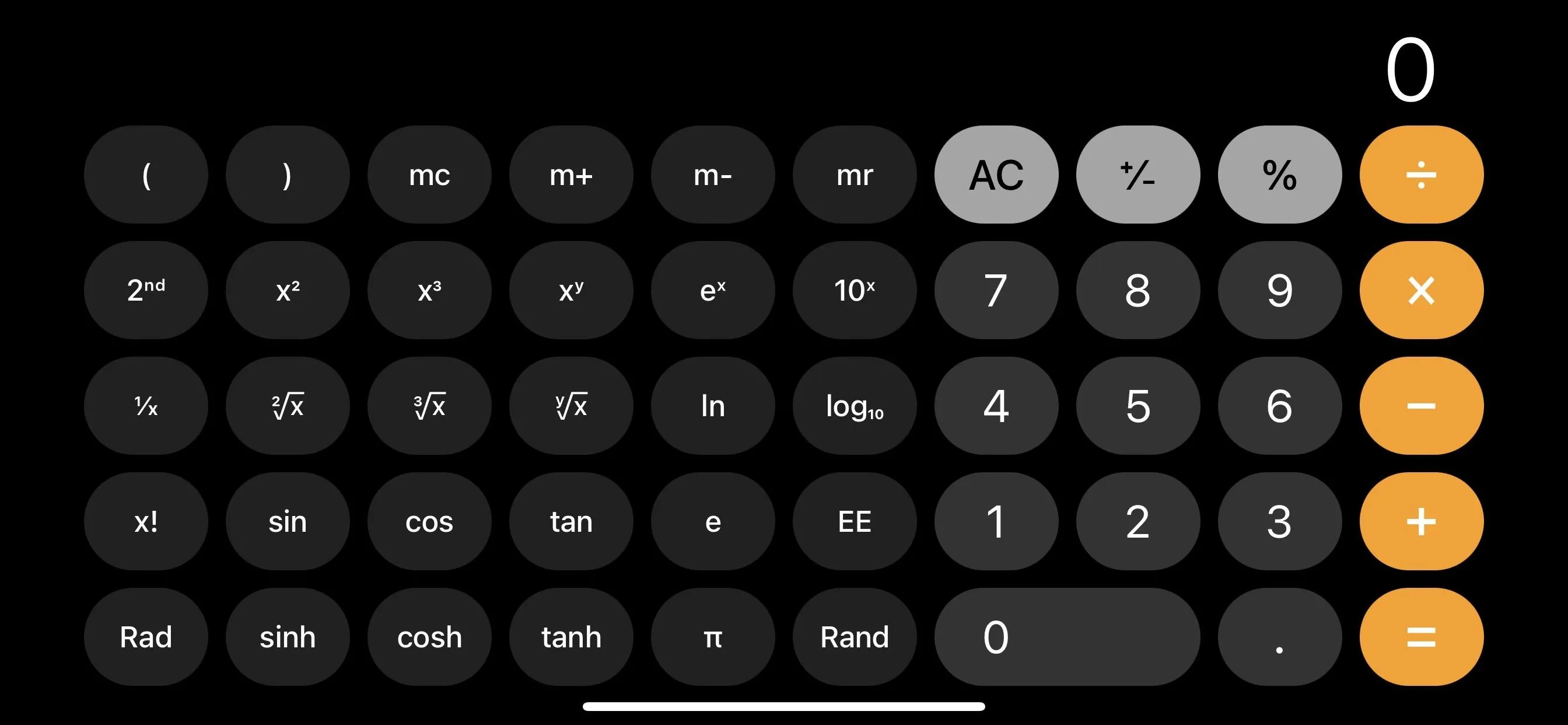 Calculator interface with numeric keypad and function buttons.