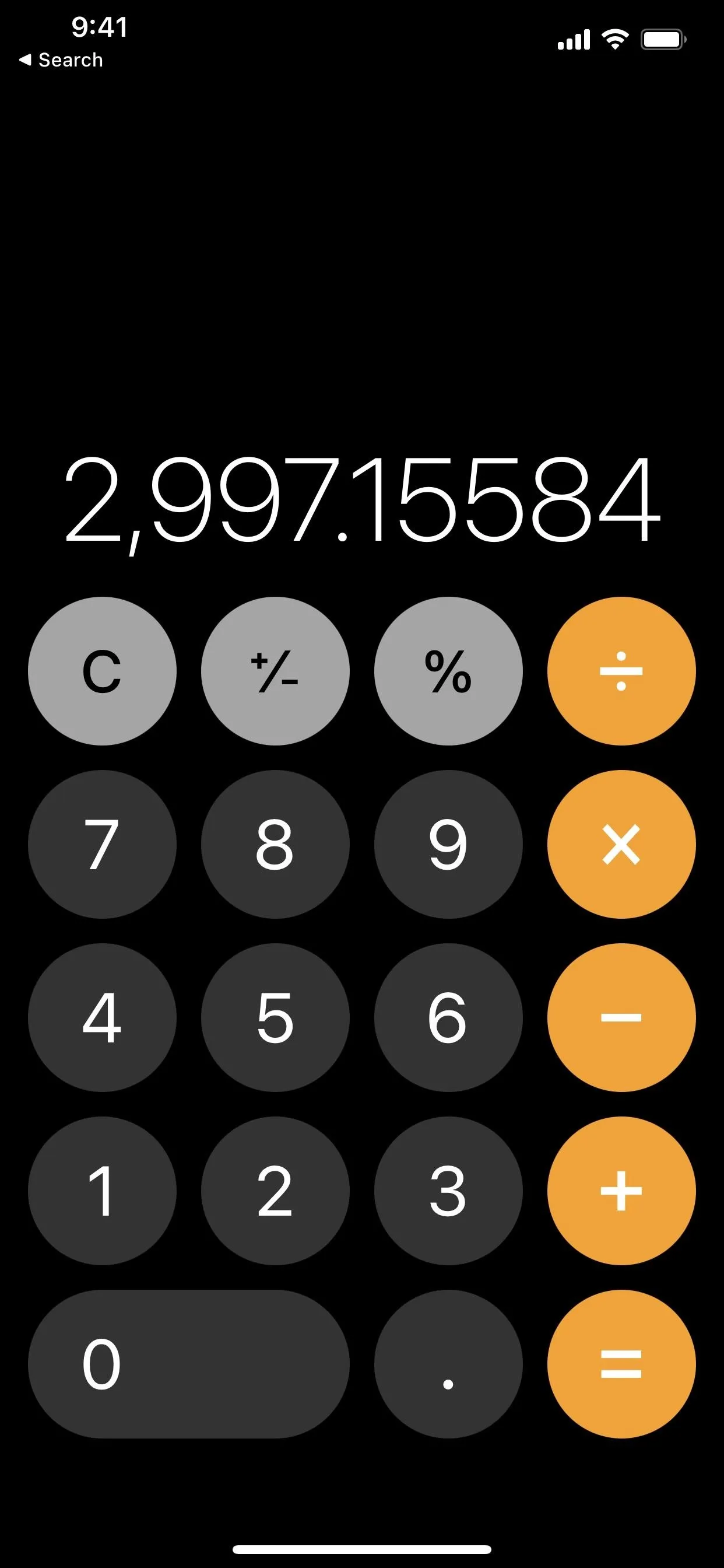 Calculator displaying a numerical value.