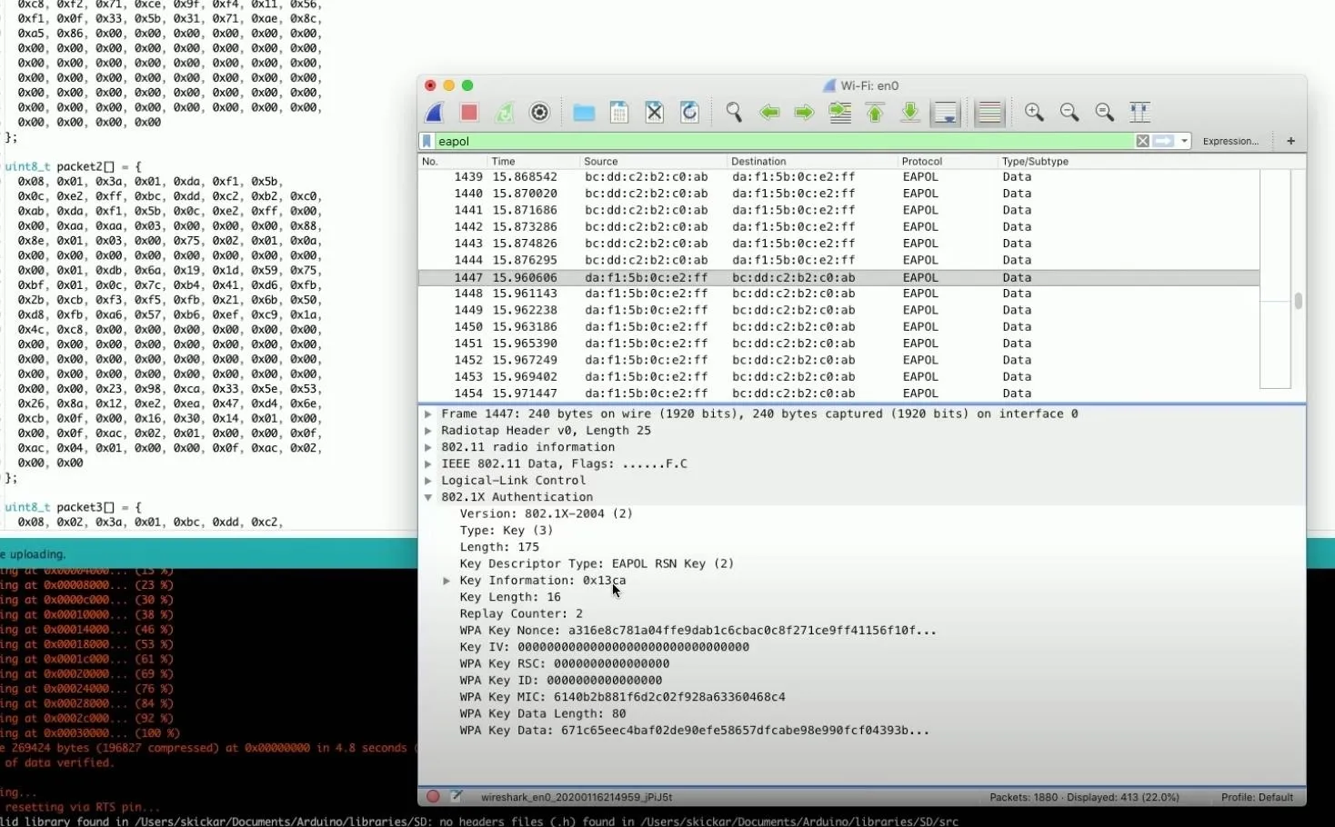 Coding interface showing data analysis and debugging tools.