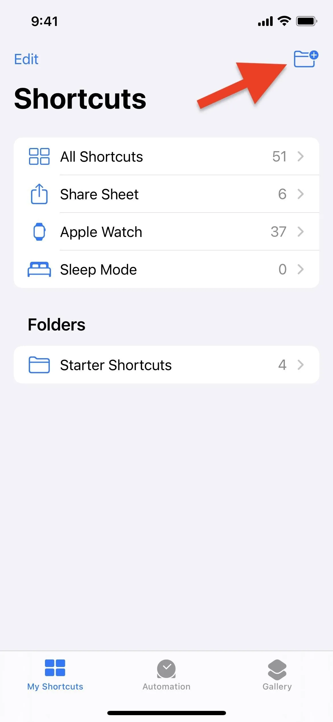 Shortcut menu interface on a mobile device with an arrow pointing to the options icon.