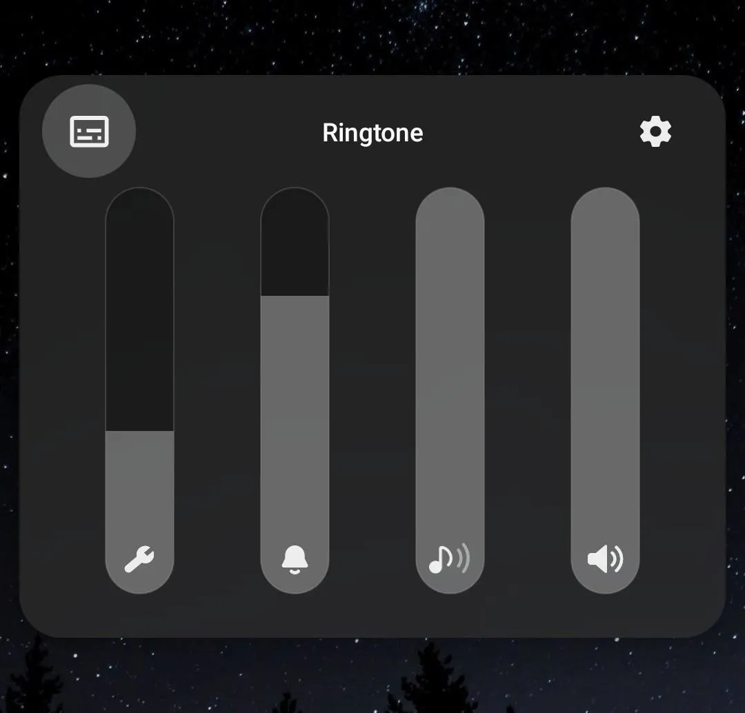 Sound settings interface with adjustable sliders for ringtone volume.