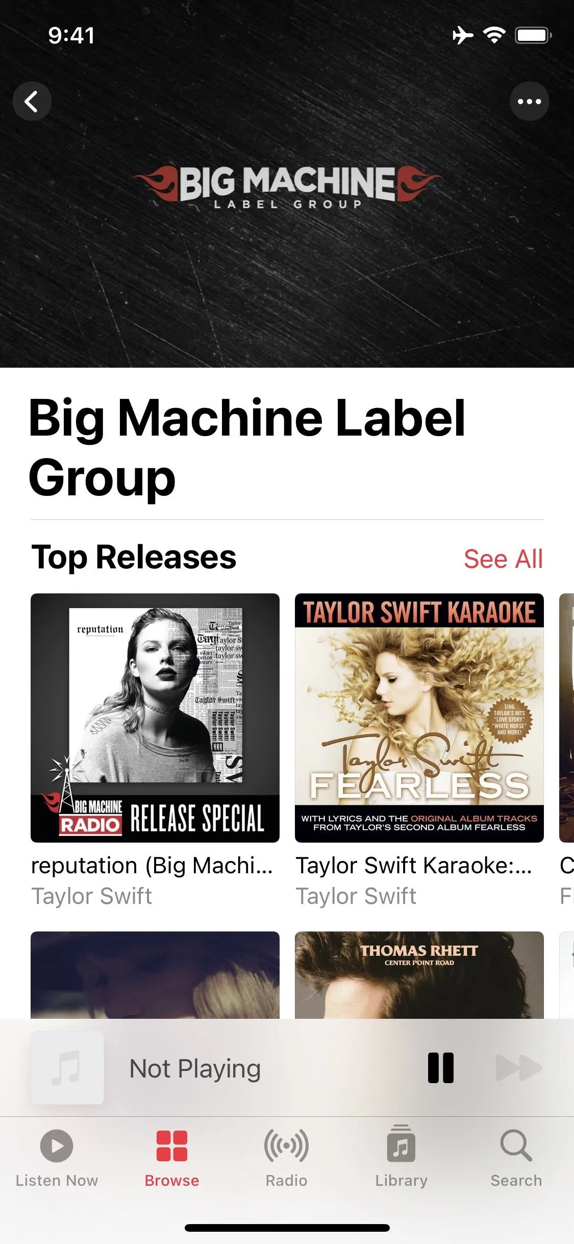 Big Machine Label Group album releases featuring various artists.