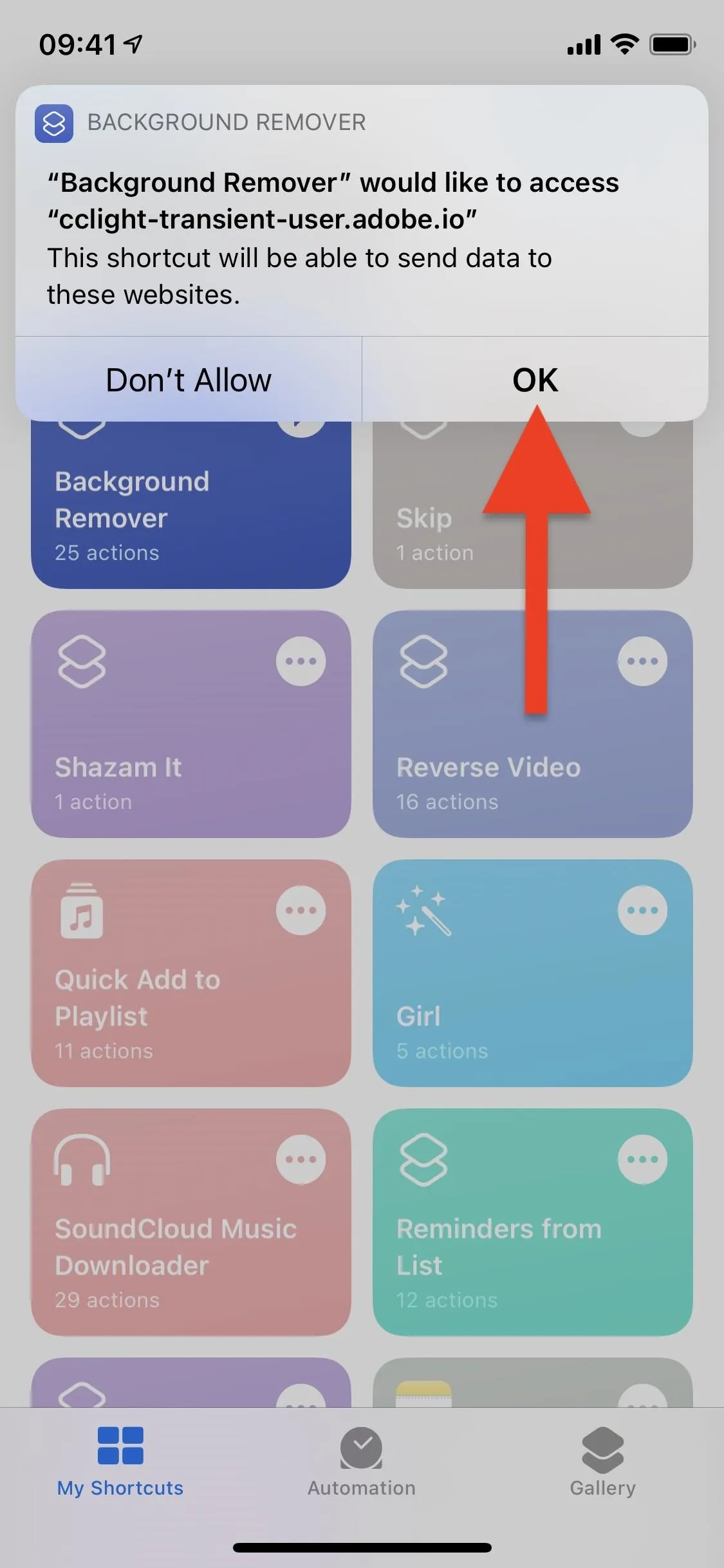 Mobile device screen displaying app options with an arrow pointing to 'Go' button.