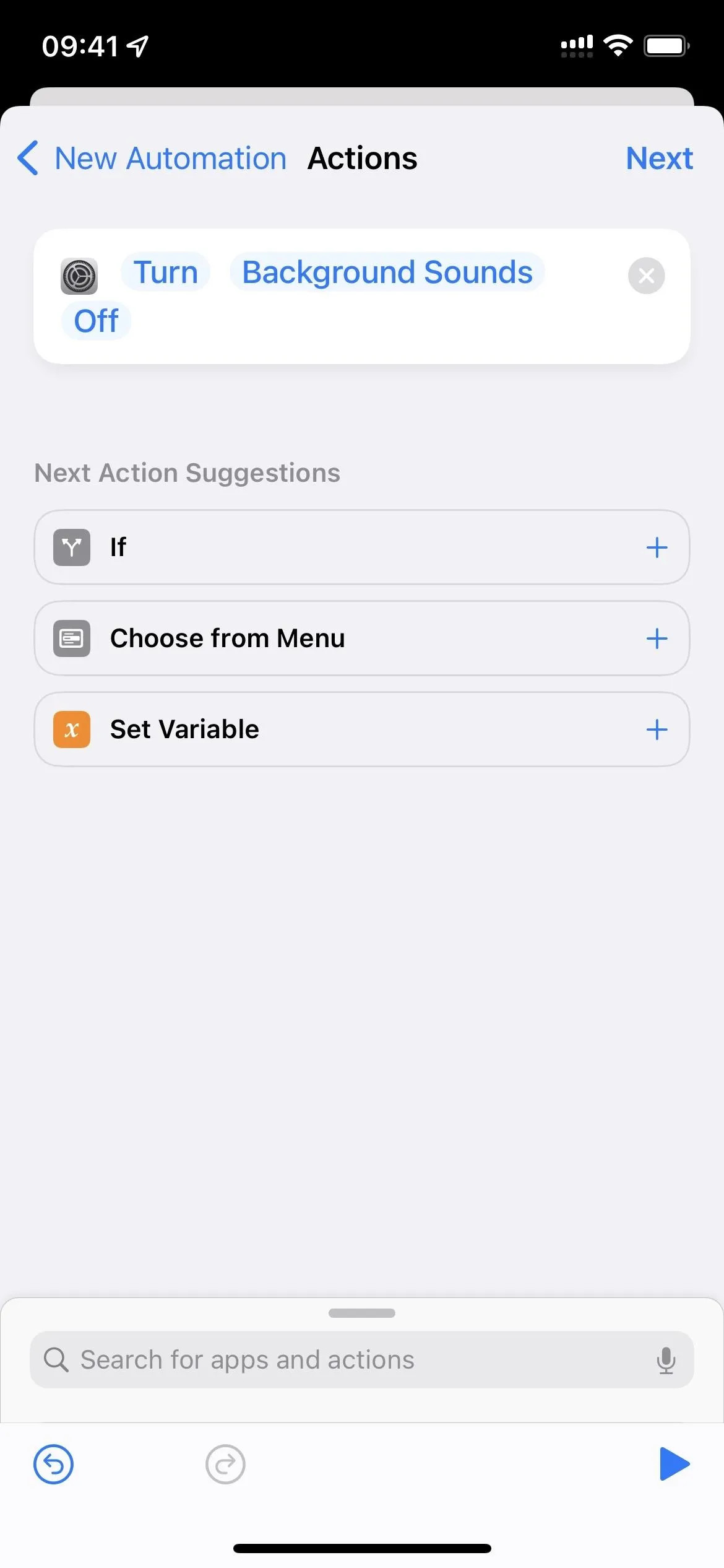 Screen displaying a mobile application's settings menu with options for accessibility and additional features.