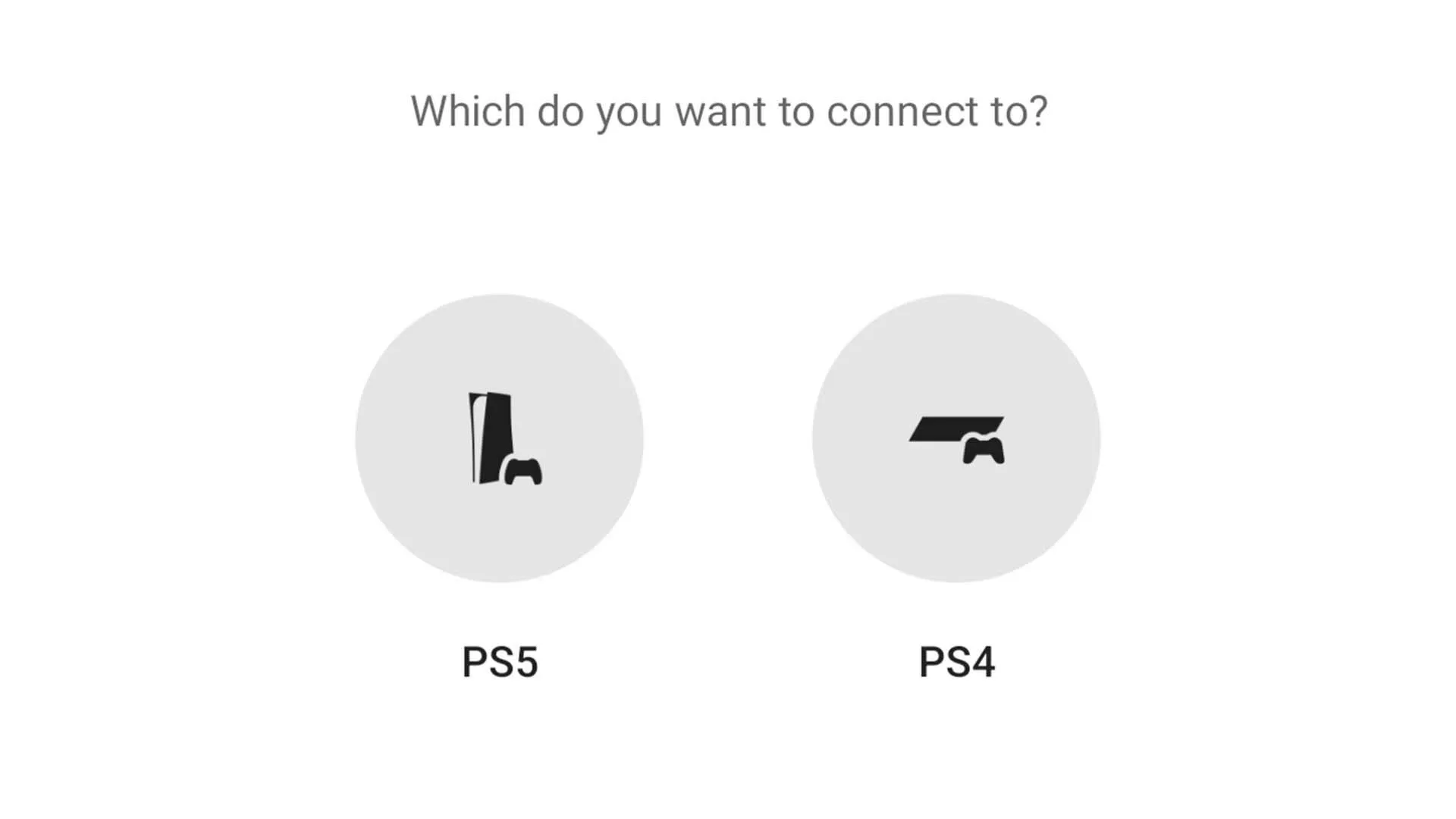 Game console selection for PS5 and PS4.