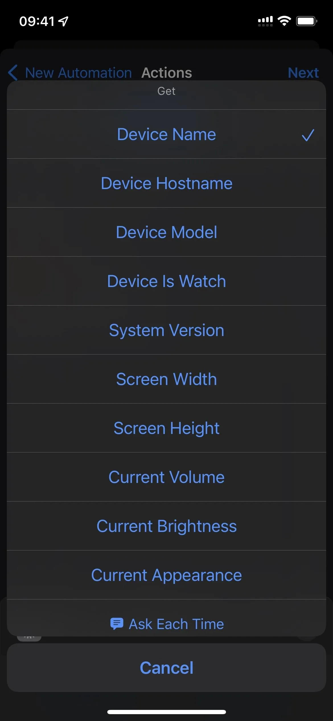 Settings menu on a mobile device showcasing various options.