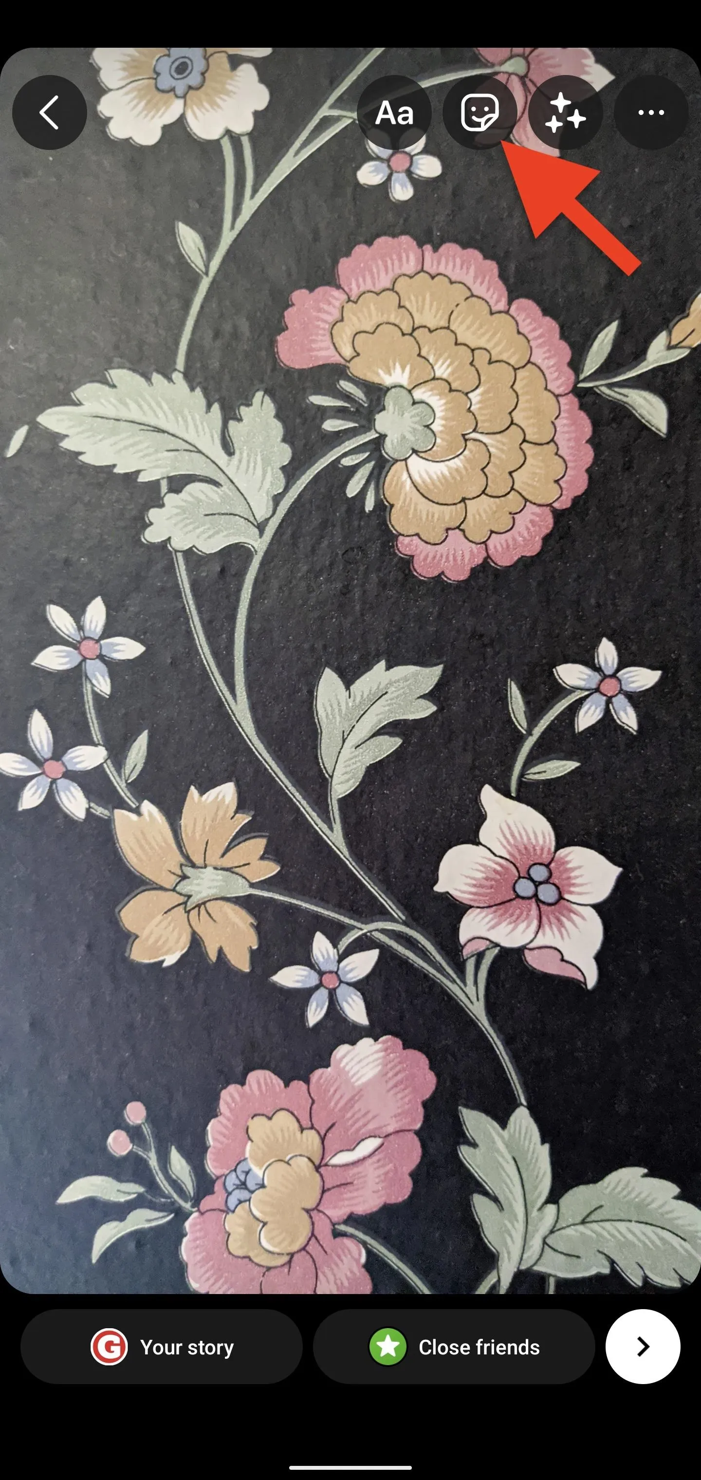 Floral design on a dark background.