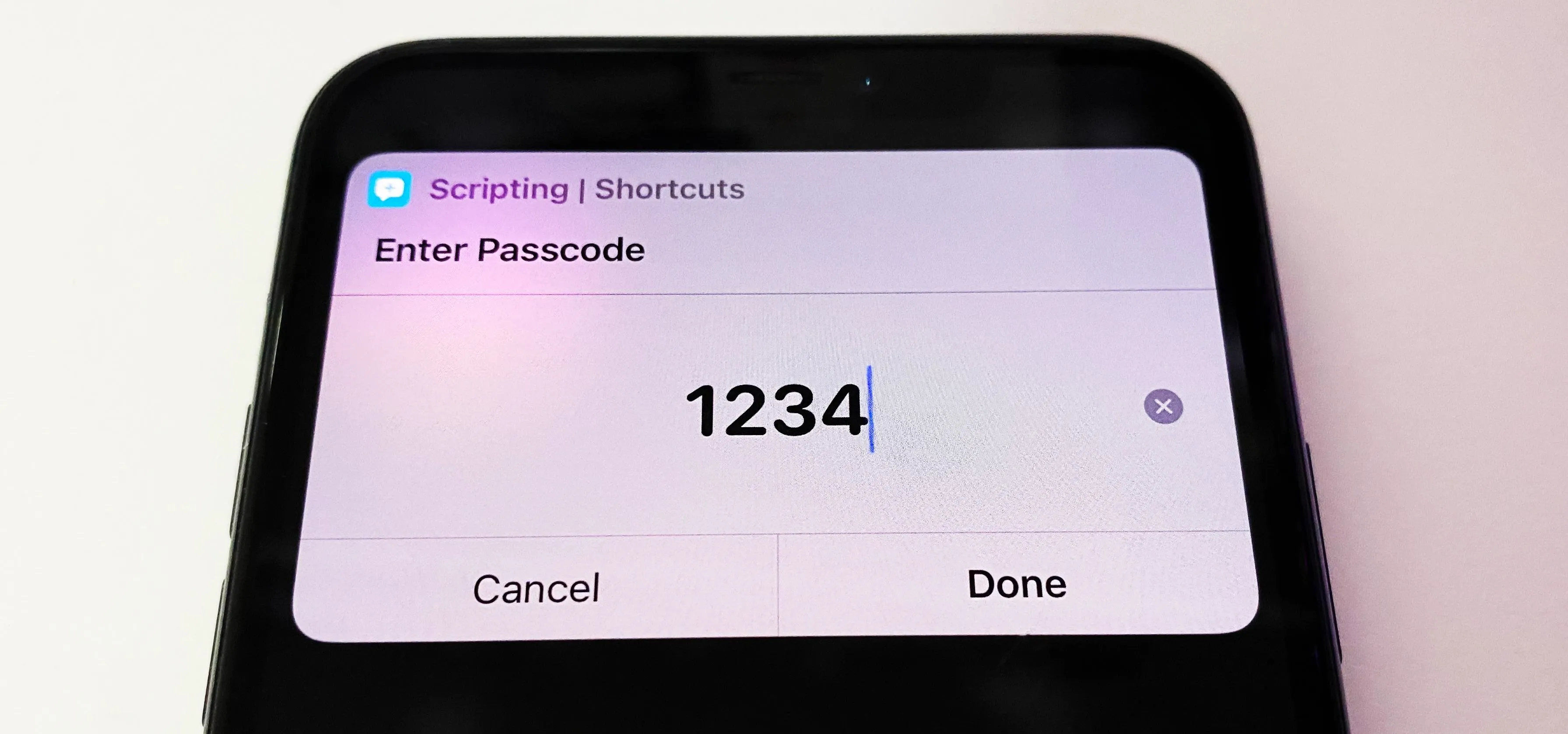 Enter passcode screen on a smartphone.