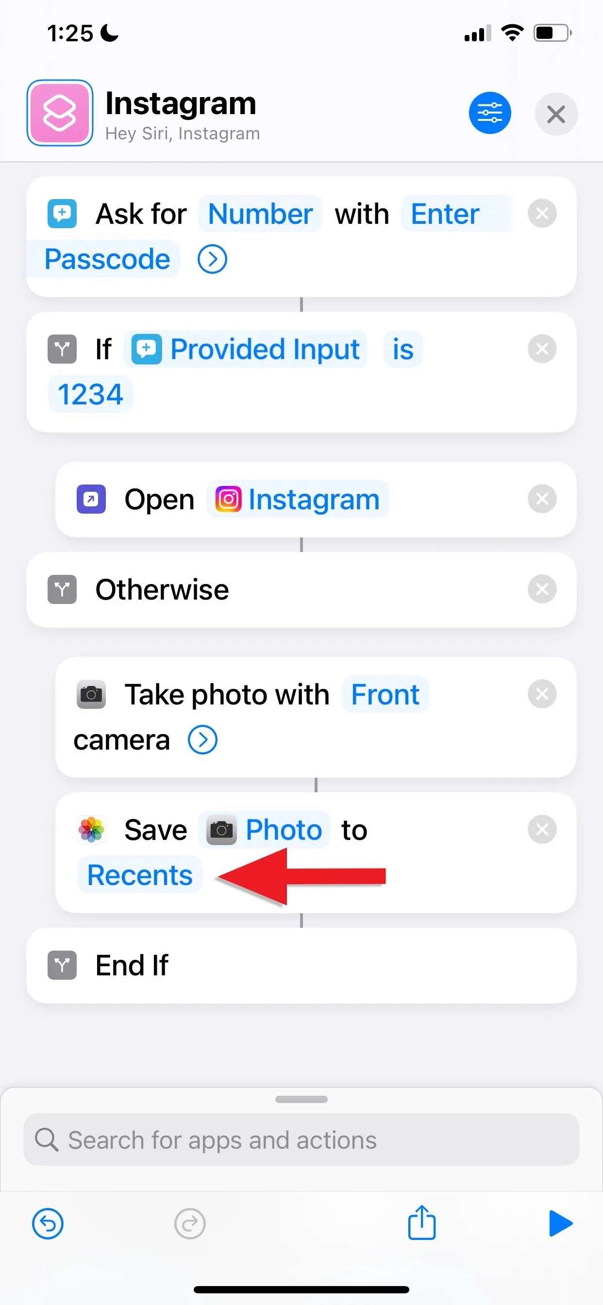 Save to Reminders option in Instagram on iPhone.