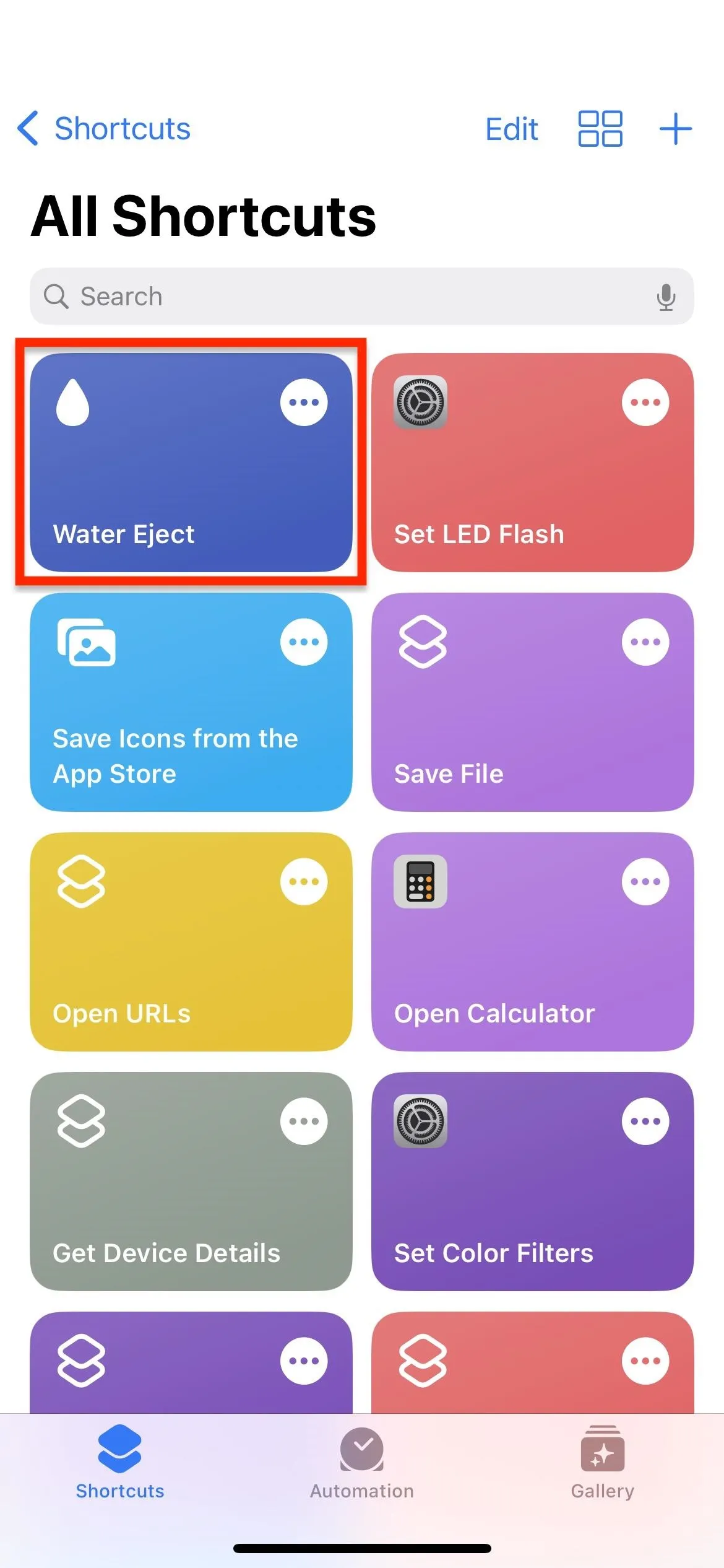 A grid of app shortcuts with various colorful icons on a mobile device screen.