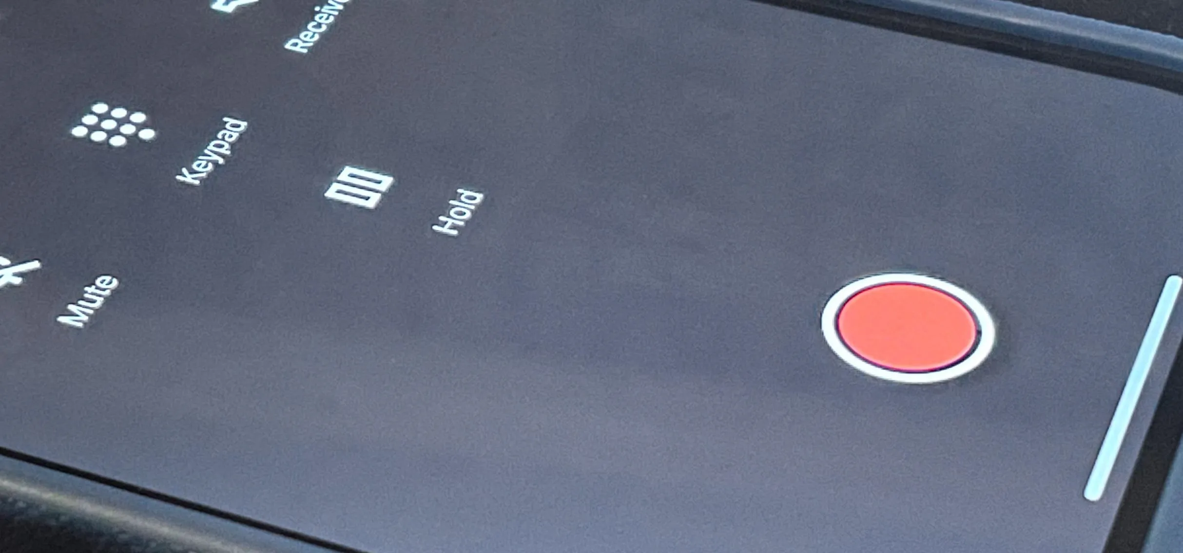 Recording button on a smartphone interface.