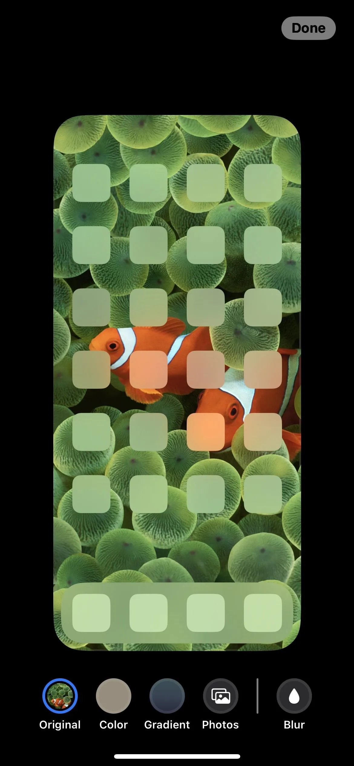 Alternative text: "Abstract pattern featuring green and orange shapes resembling a smartphone wallpaper."