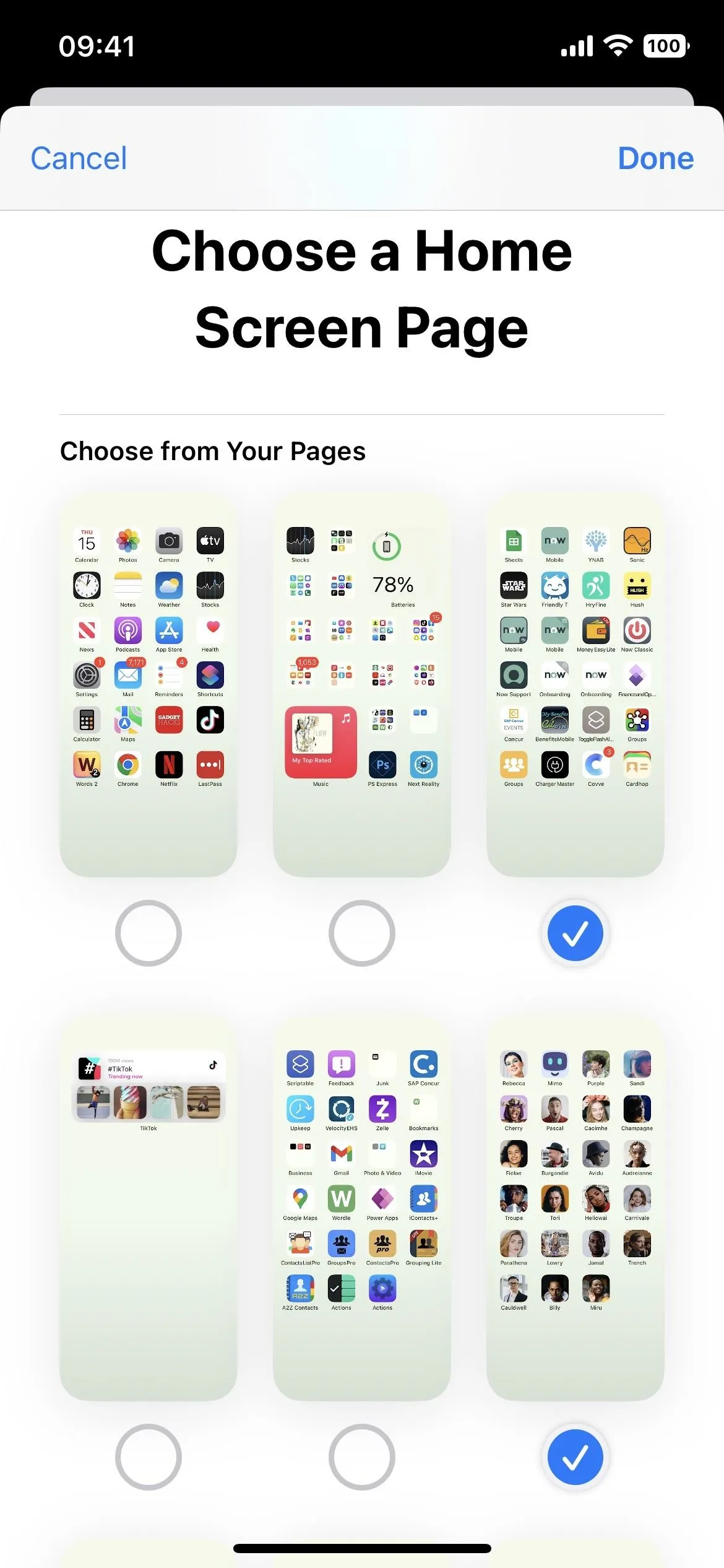 Choose a Home Screen Page with various app icons displayed.