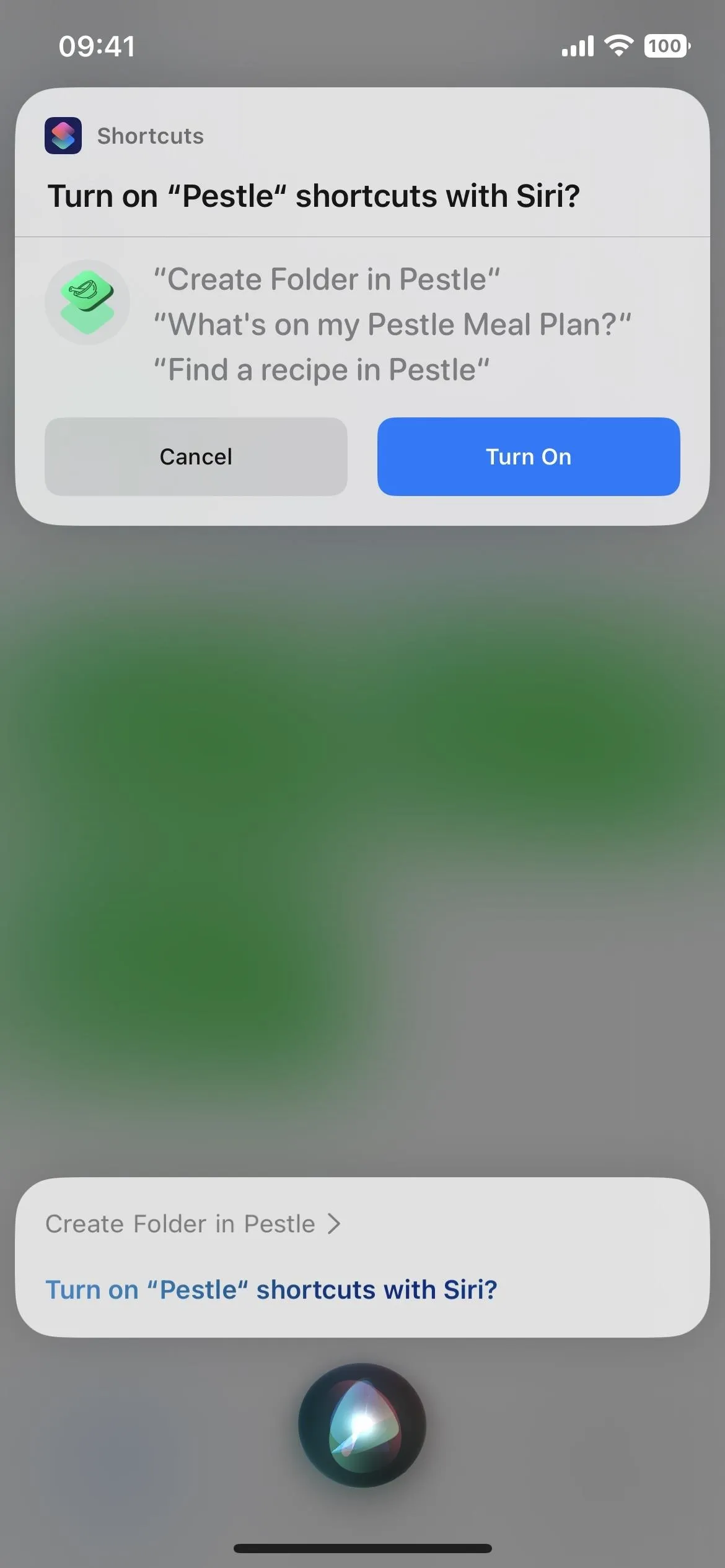 Screenshot of a mobile device displaying a Siri suggestion related to reminders and tasks.