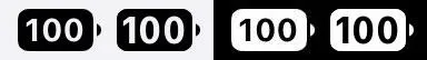 Two black and white square icons displaying the number "100."