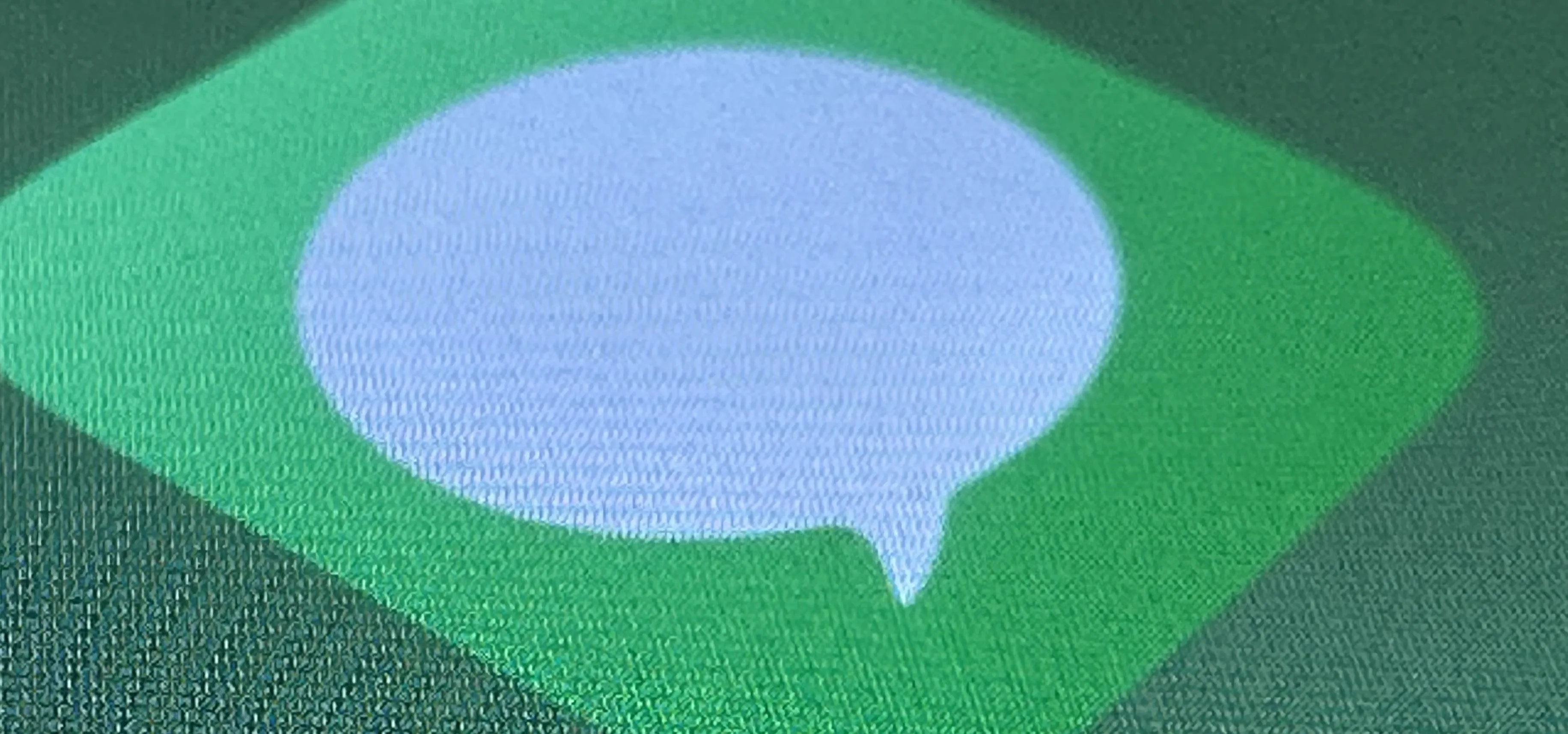 Messaging app icon on a textured background.