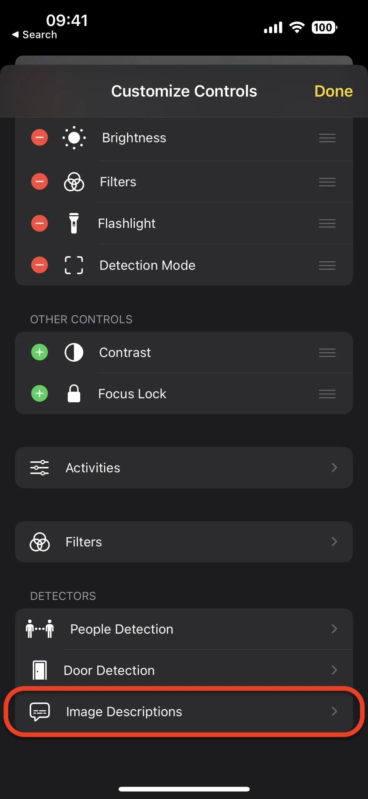 Customizing app controls on a mobile device's settings menu.