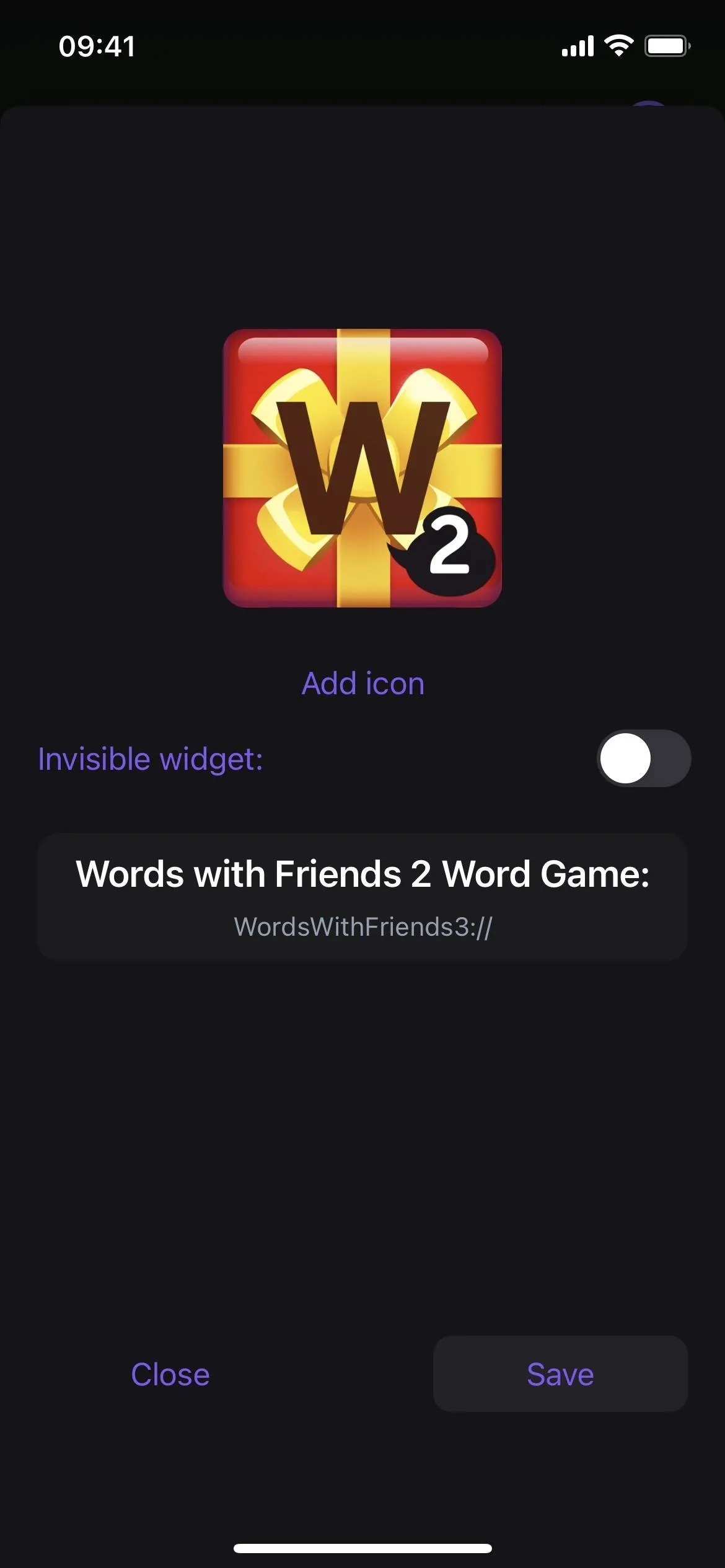 Word game app interface with the option to play with friends.