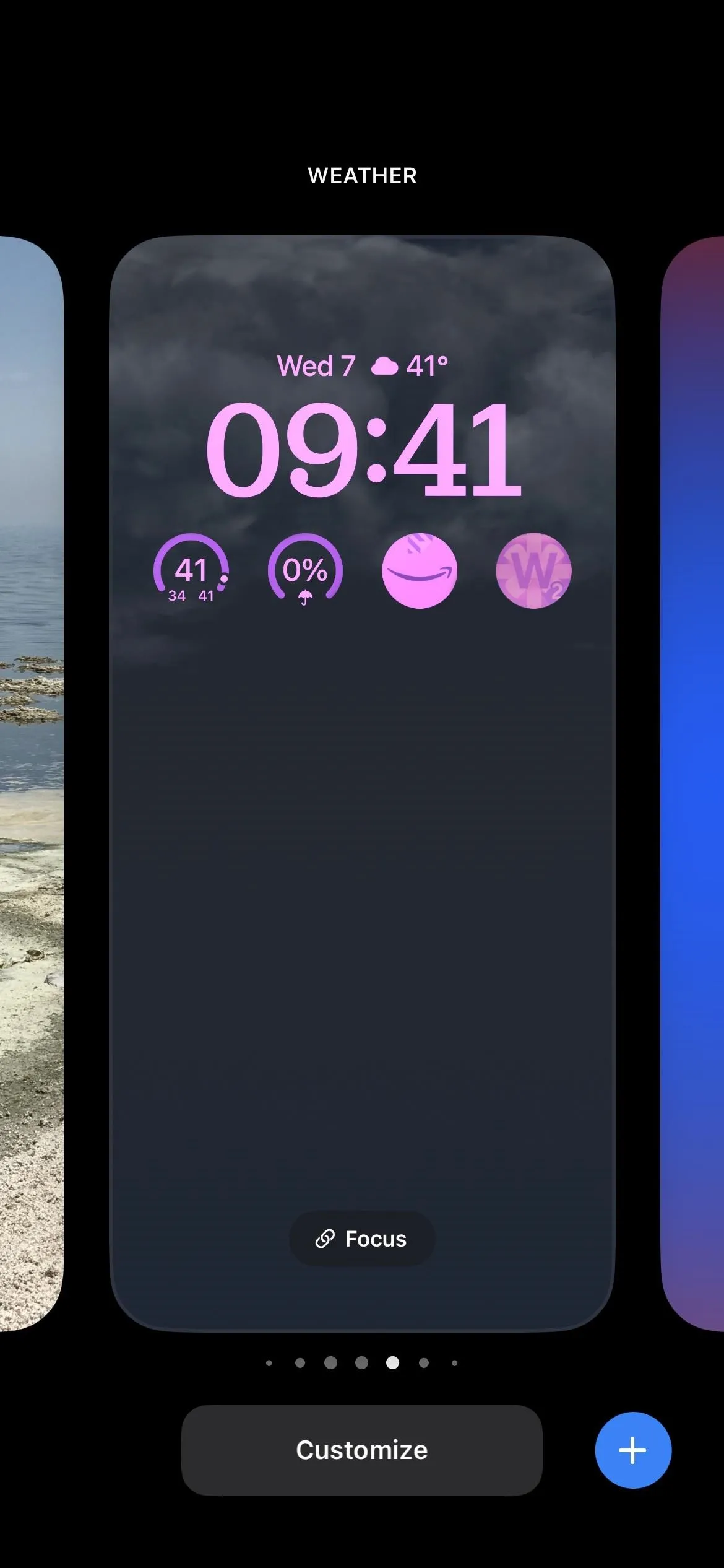 Digital clock displaying the time 09:41 on a smartphone screen with background images.