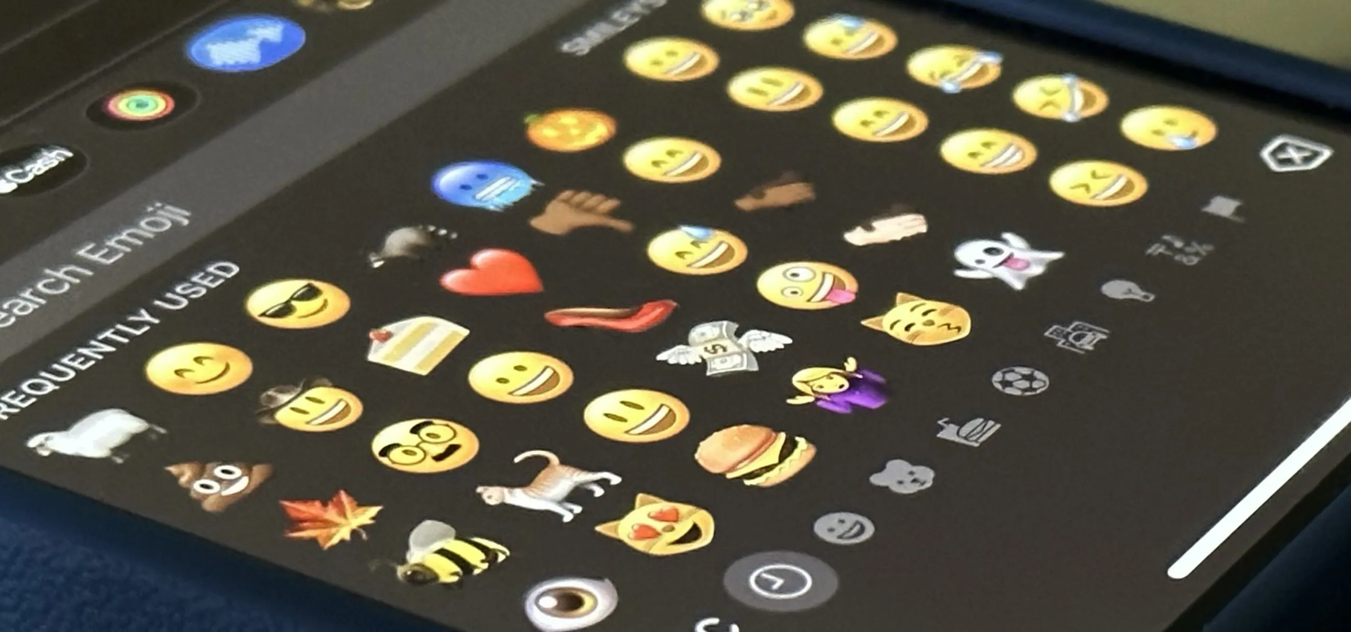 Collection of colorful emojis displayed on a smartphone screen.