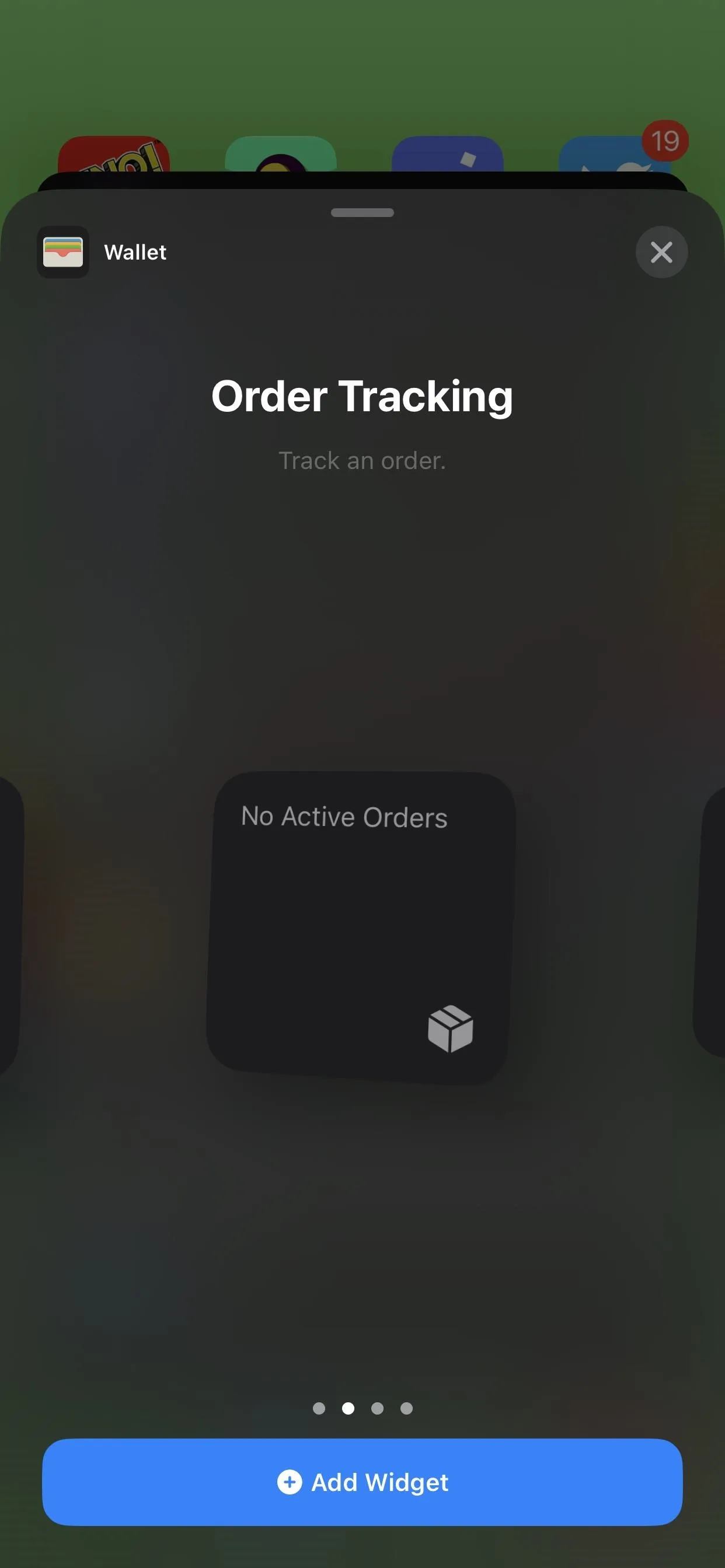 Order tracking interface on a mobile device.