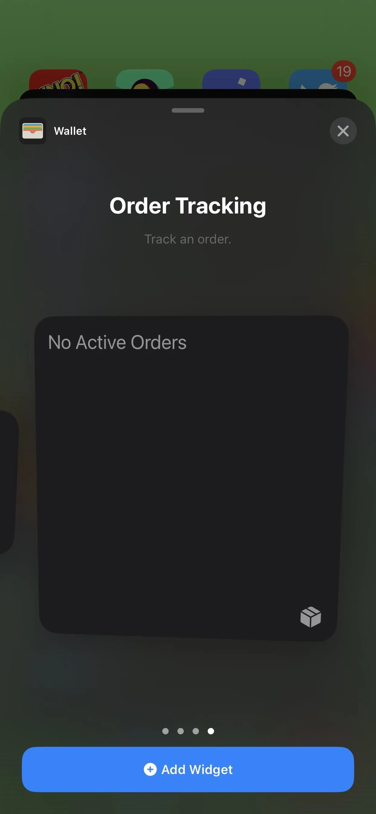 Order tracking interface on a mobile device.