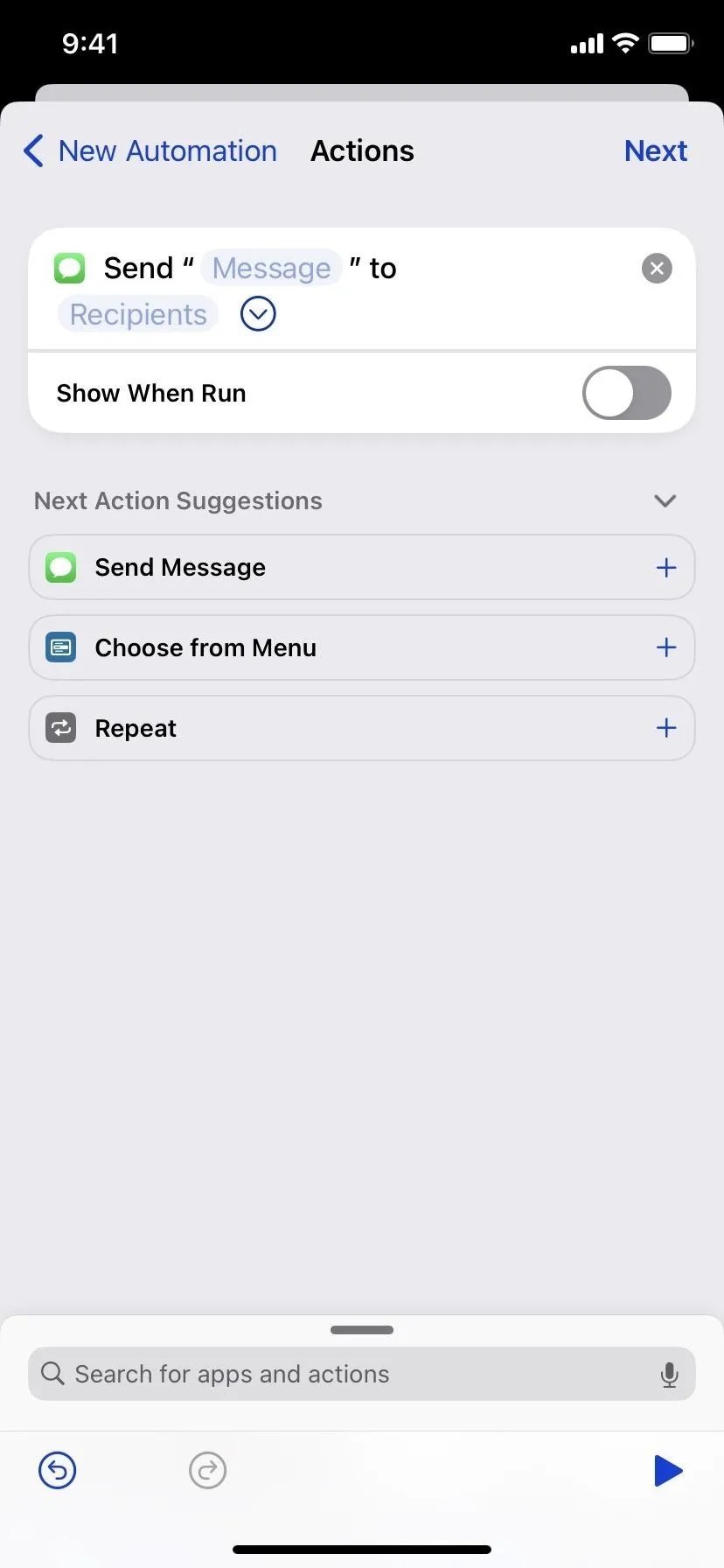 Mobile screen displaying email settings and app suggestions.