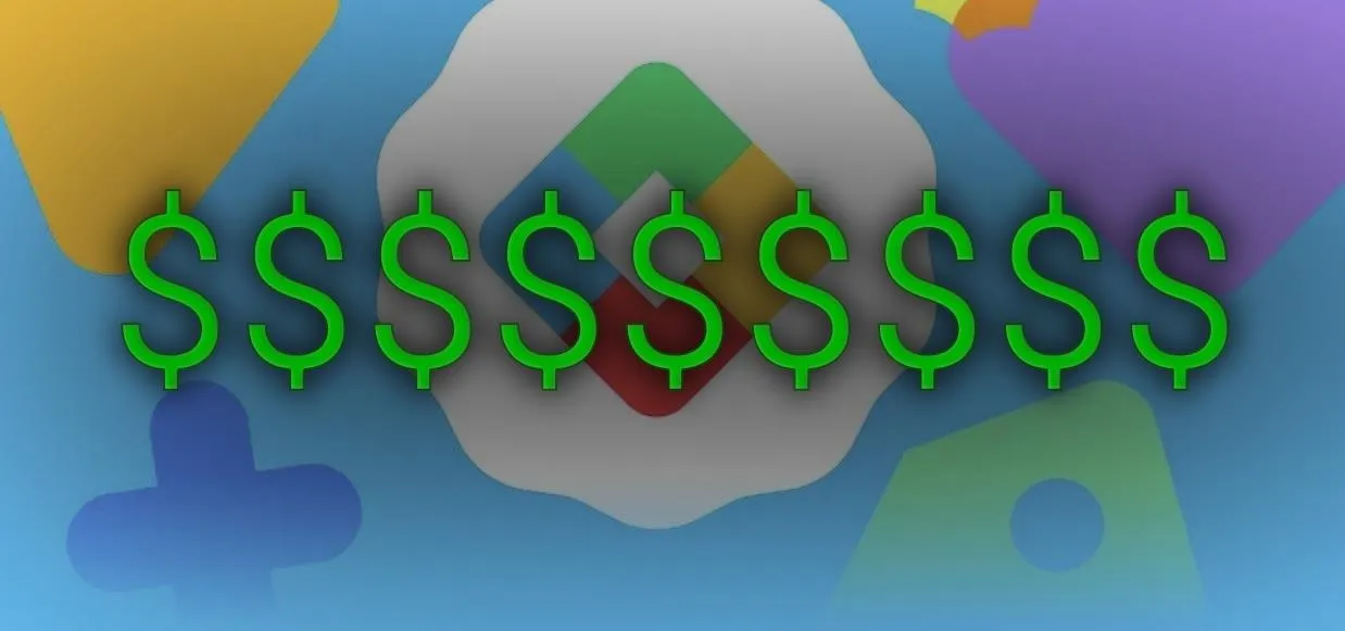 Dollar signs on a colorful background.