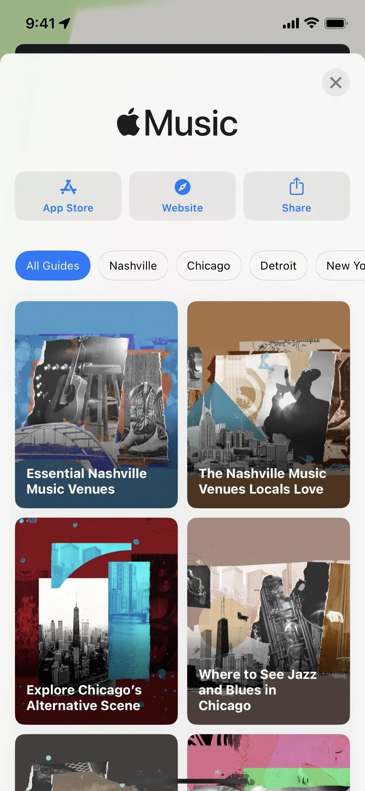 Apple Music interface showcasing various musical albums and playlists.