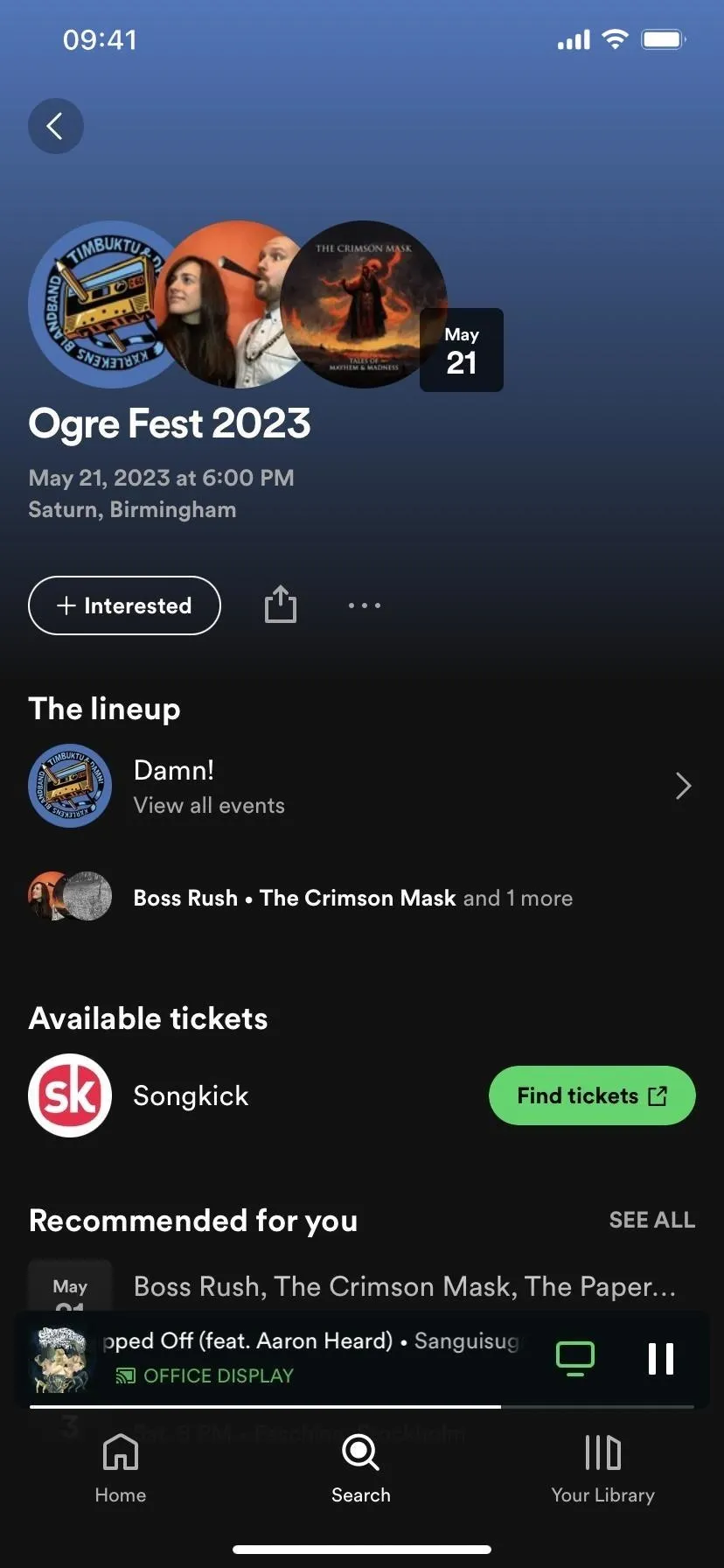 Ogre Fest 2023 Spotify playlist cover featuring promotional elements and the Spotify interface.