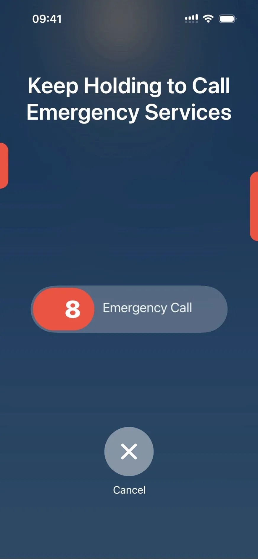 Emergency services call screen with a "Keep Holding" message.