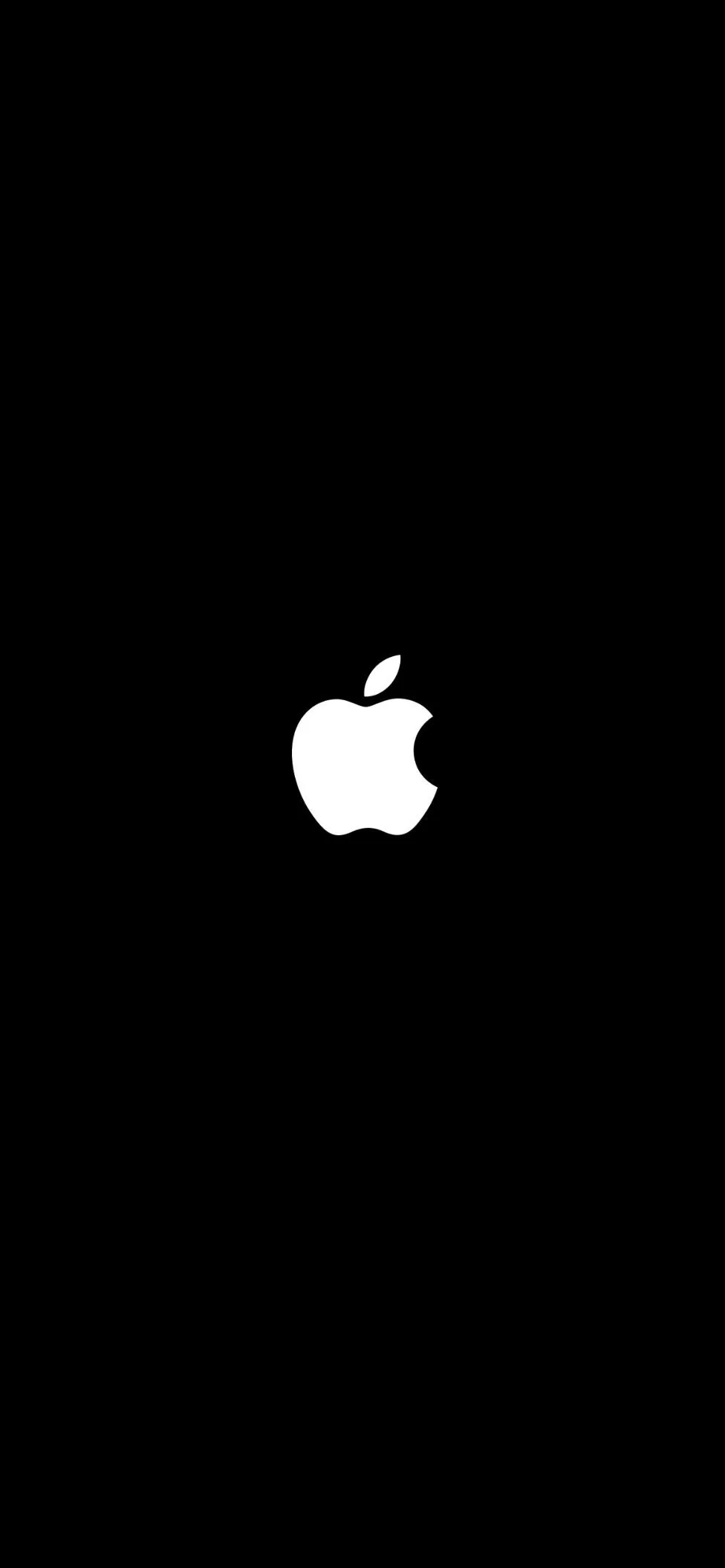 Apple logo on a black background.