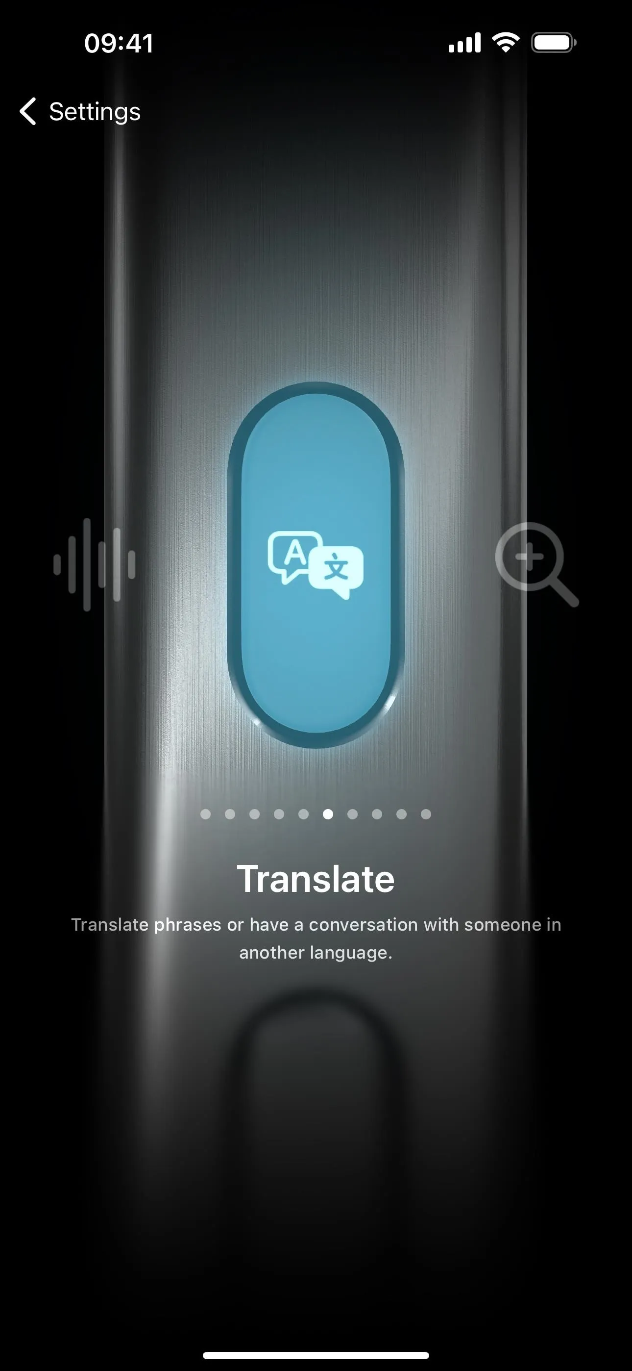 Translation app interface displayed on a smartphone.